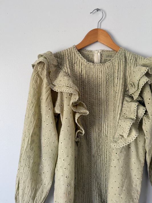 PRELOVED - POTAGER BLOUSE SOFT SAGE GREEN SMALL