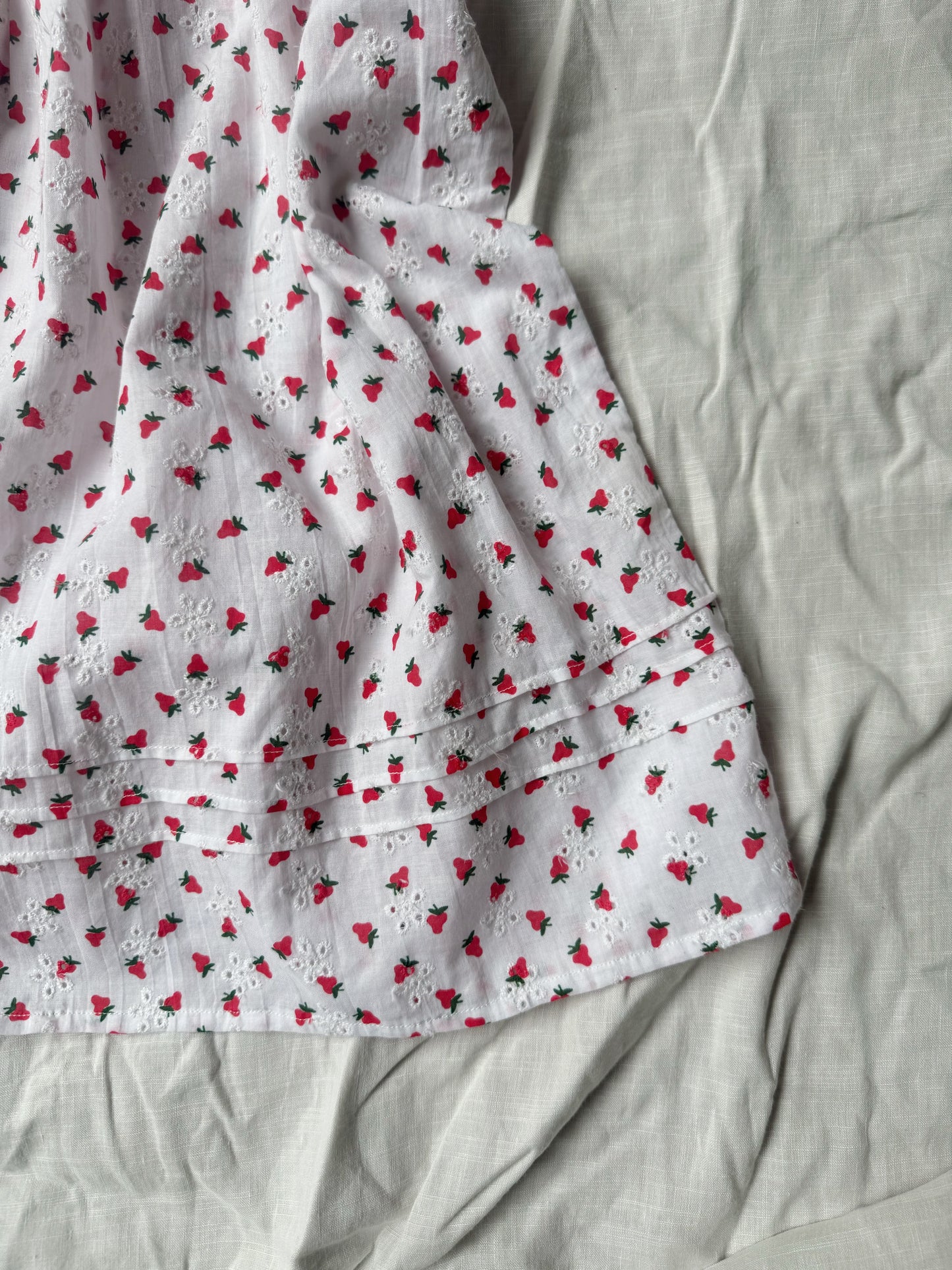 PREORDER - 100% RECYCLED COTTON - ANNABELLE GIRL'S STRAWBERRY DRESS