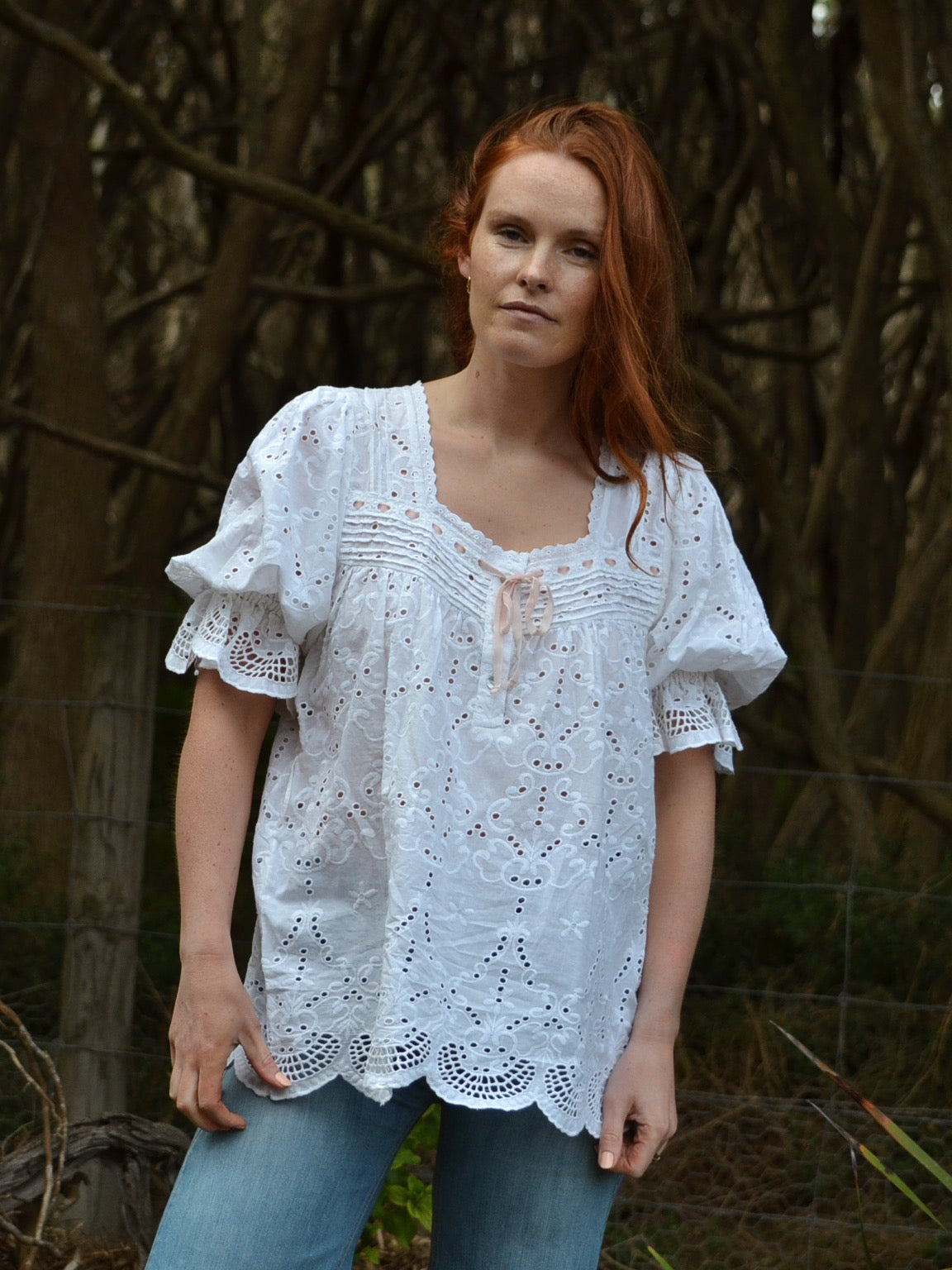 100% RECYCLED COTTON - MORNING SONG BLOUSE WHITE