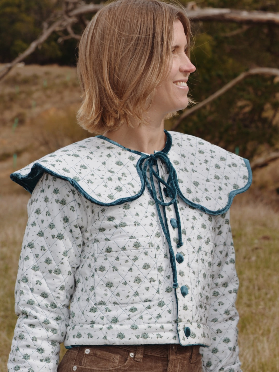 SECOND - PEMBROKE CROP REVERSIBLE QUILTED JACKET/VEST XS