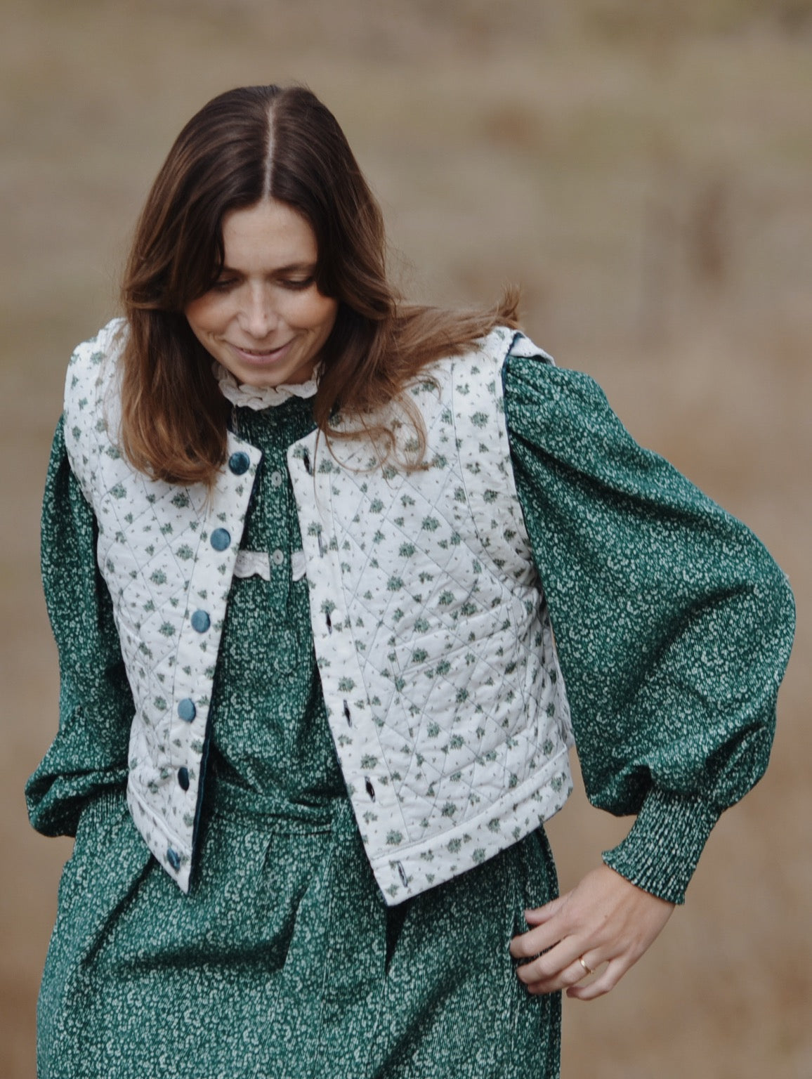 SECOND - PEMBROKE CROP REVERSIBLE QUILTED JACKET/VEST XS