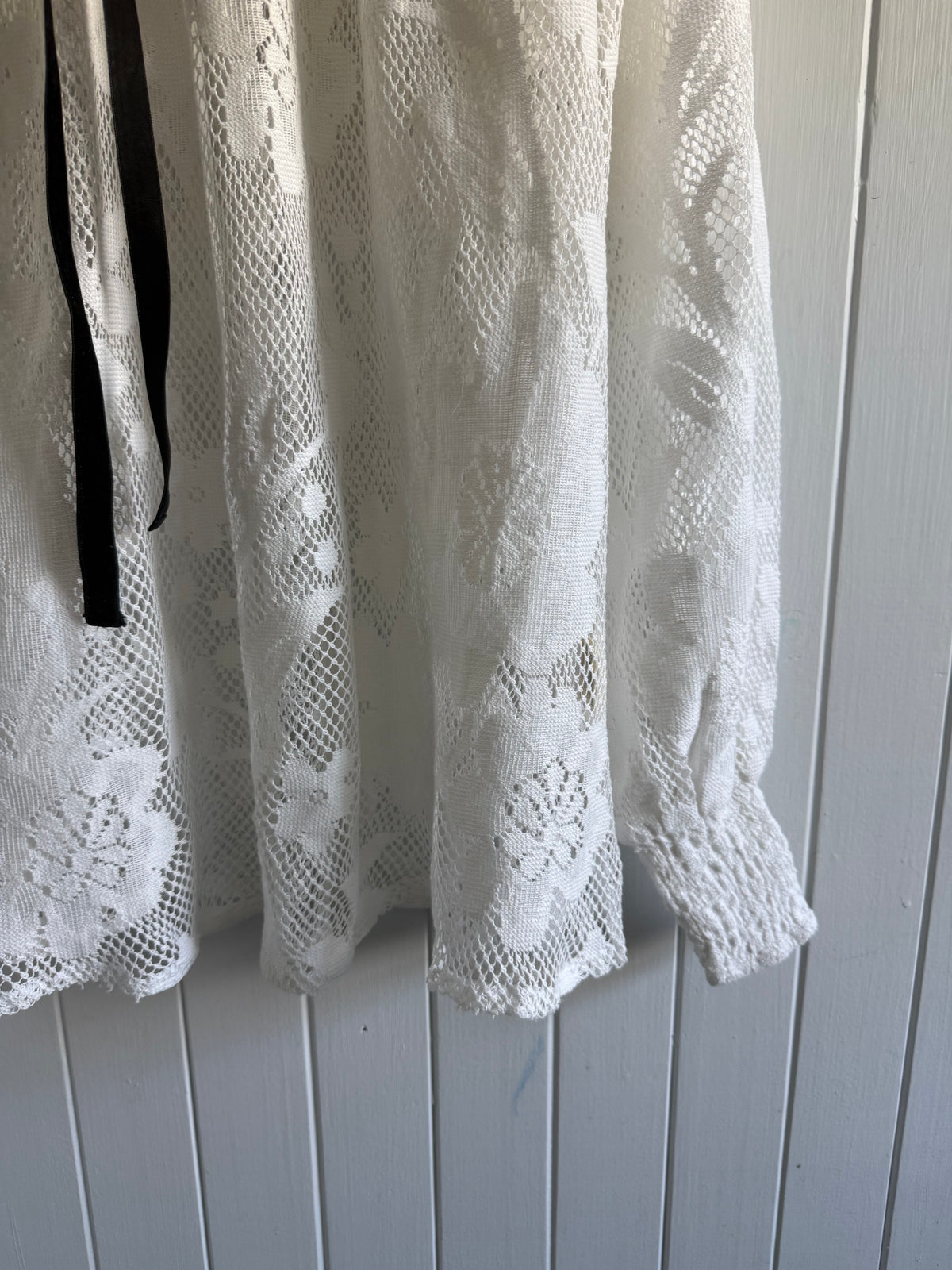 PRELOVED - CELESTE CROCHET COTTON BLOUSE WHITE XXL