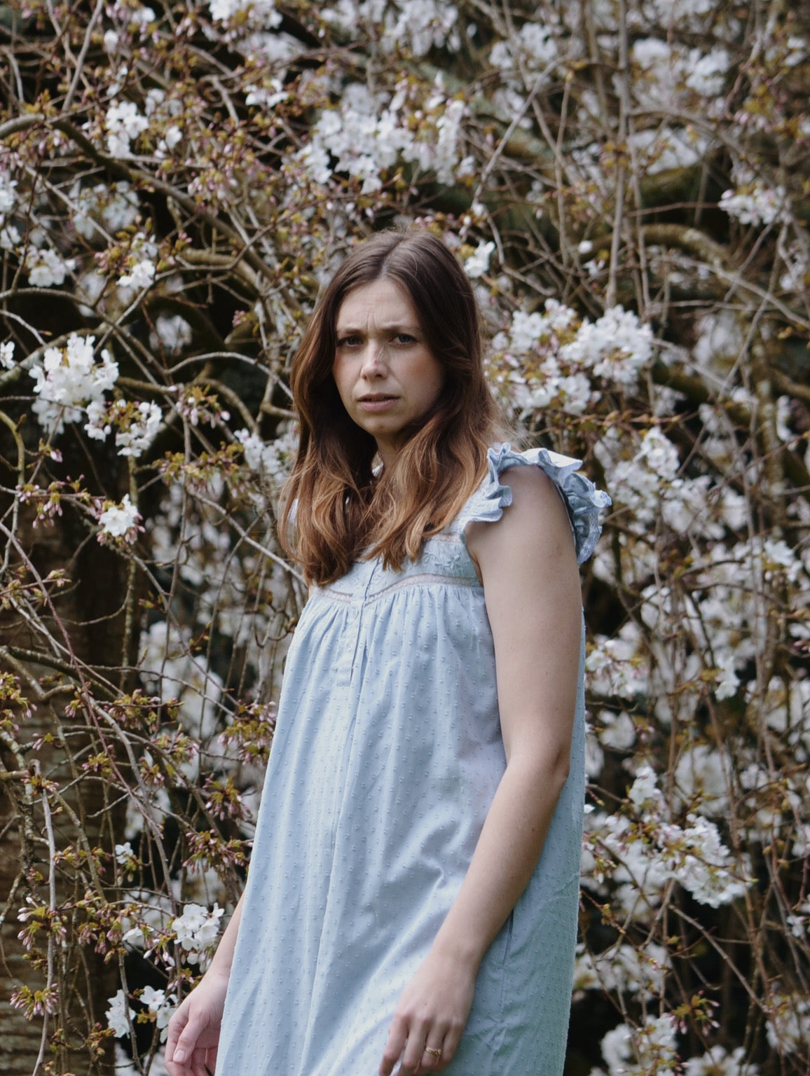 100% RECYCLED COTTON - ALICE DRESS - PASTEL BLUE
