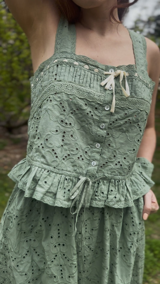 100% RECYCLED COTTON - ETIENNE CAMI SAGE