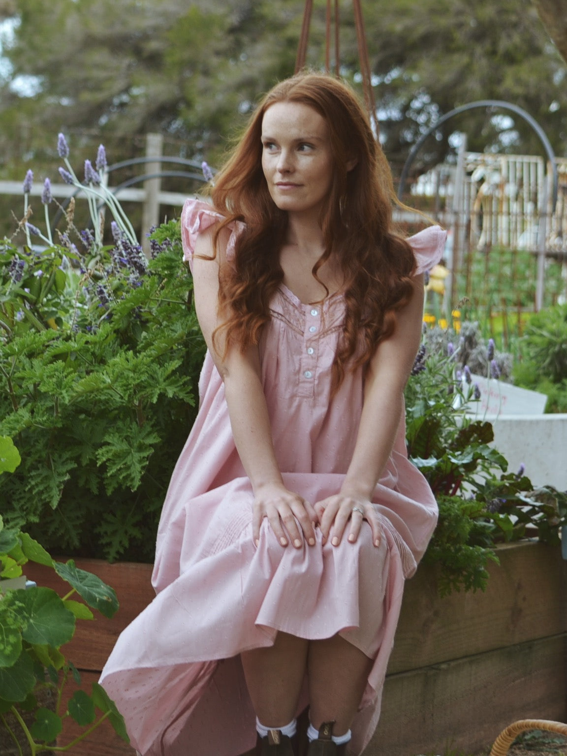 100% RECYCLED COTTON - ALICE DRESS - PASTEL PINK