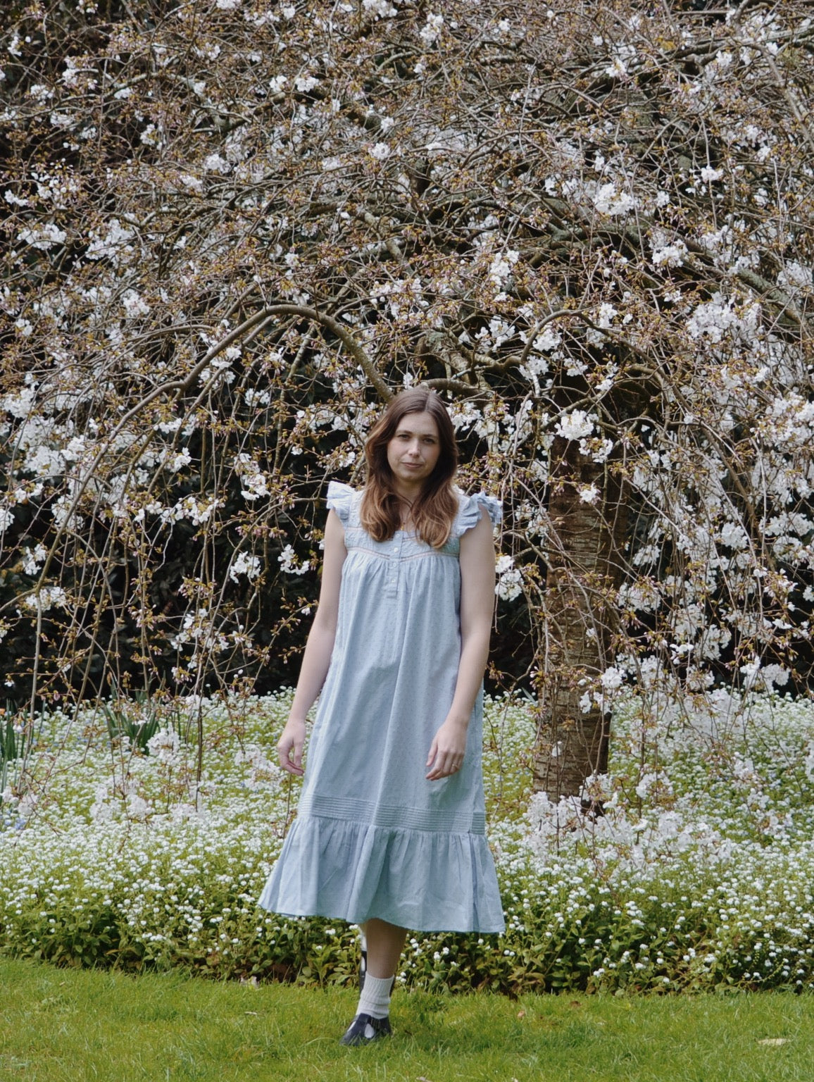 100% RECYCLED COTTON - ALICE DRESS - PASTEL BLUE