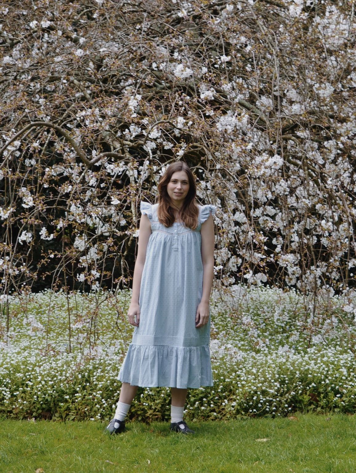 100% RECYCLED COTTON - ALICE DRESS - PASTEL BLUE