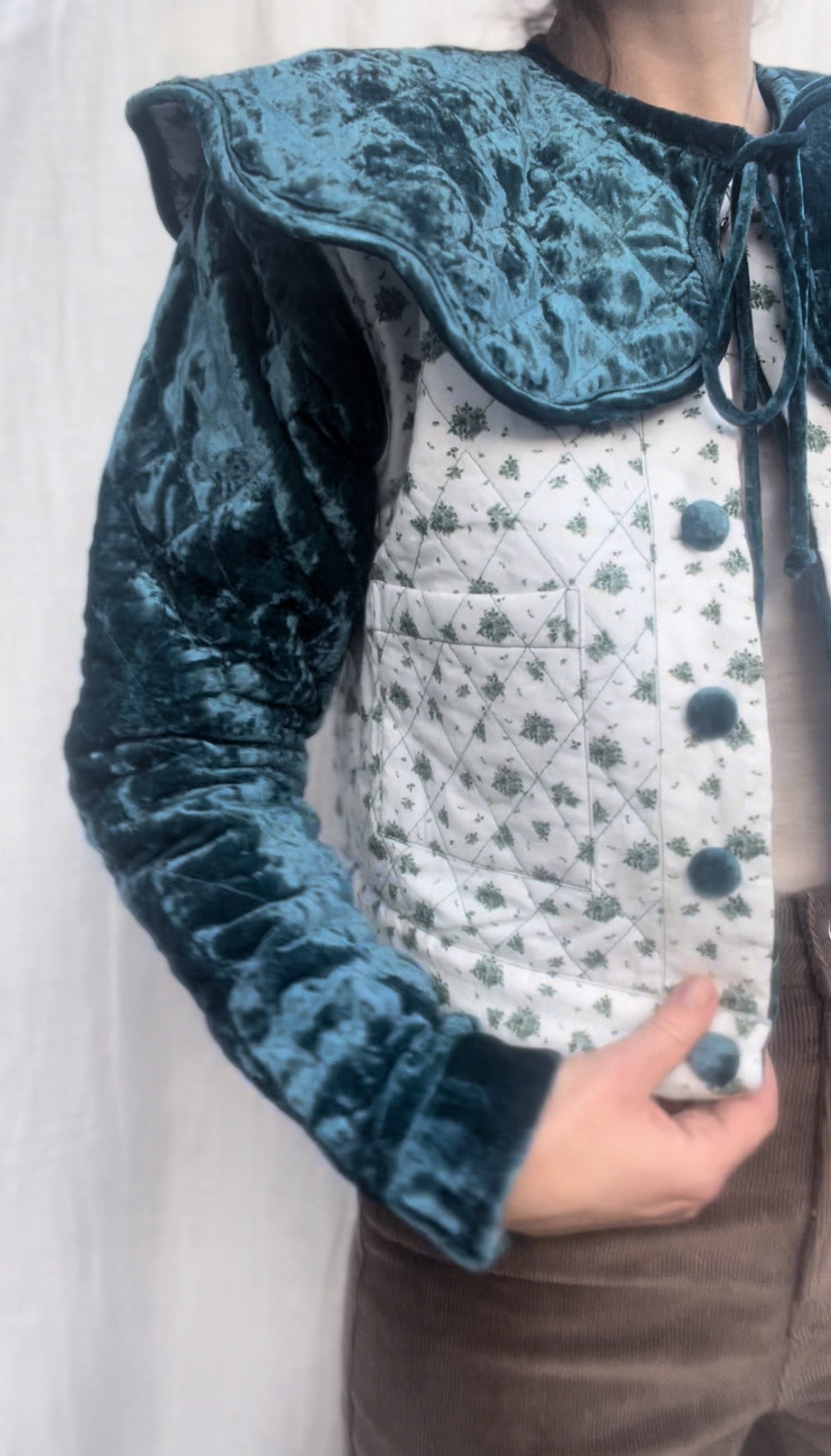 SECOND - PEMBROKE CROP REVERSIBLE QUILTED JACKET/VEST XS