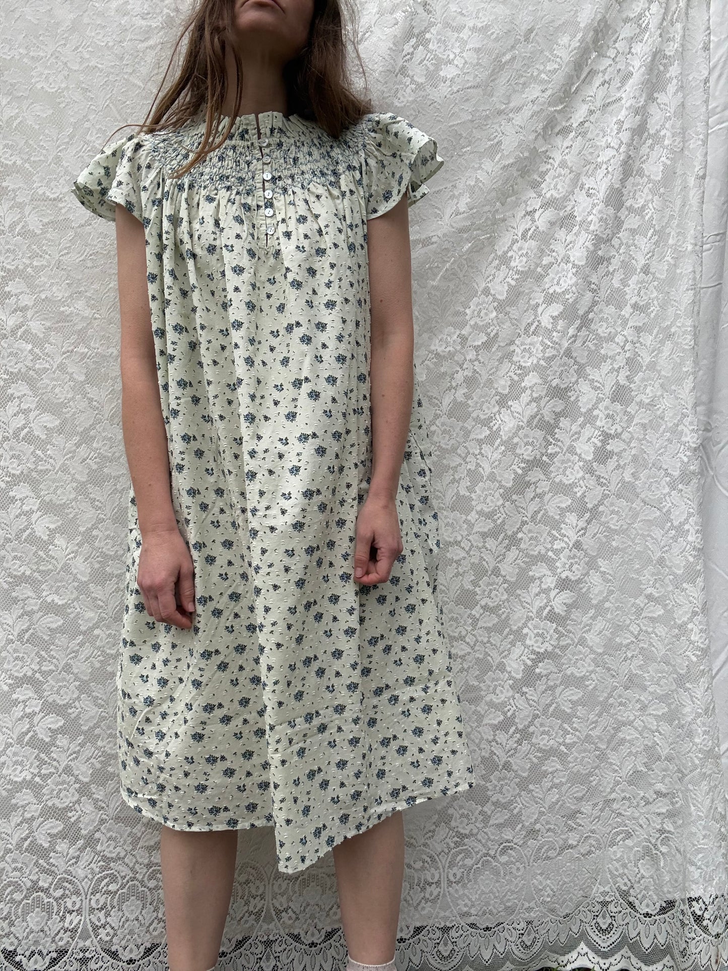 SECOND 100% RECYCLED DOBBY COTTON - ELORA BLUE ROSE L