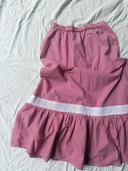 ANYA SKIRT RED GINGHAM