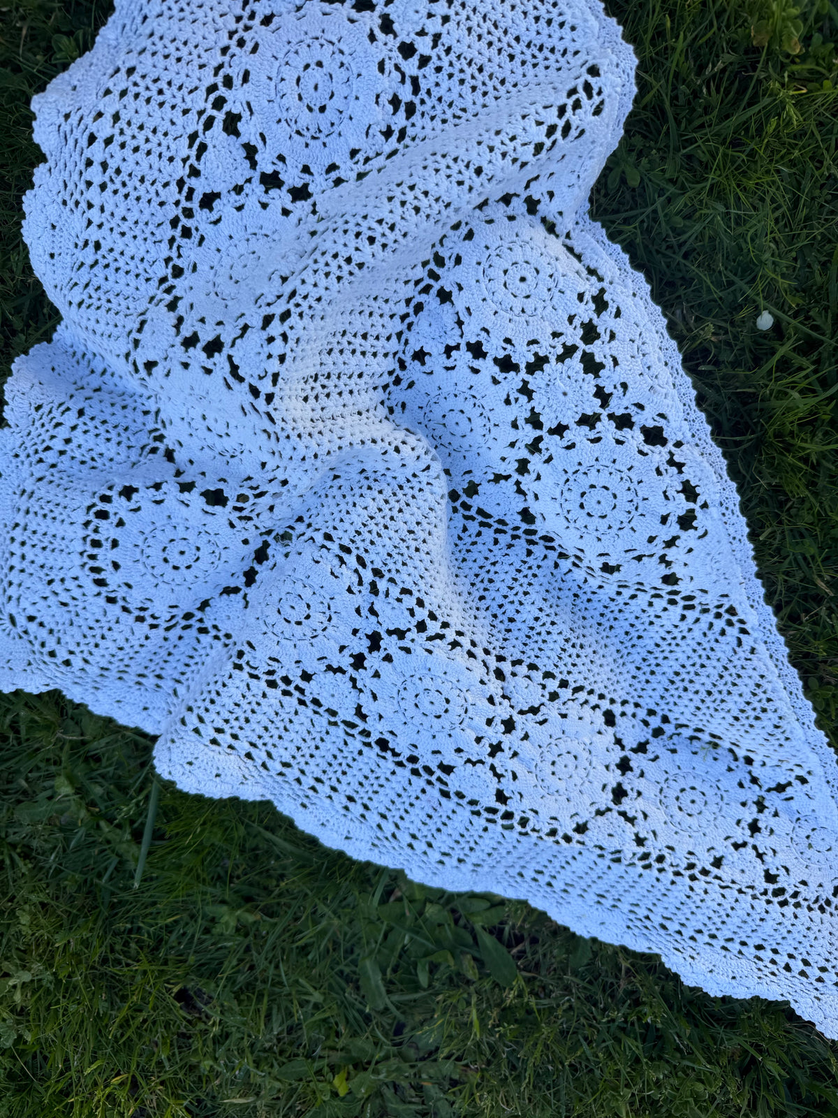 REWORKED - CROCHET HEAD SCARF WHITE