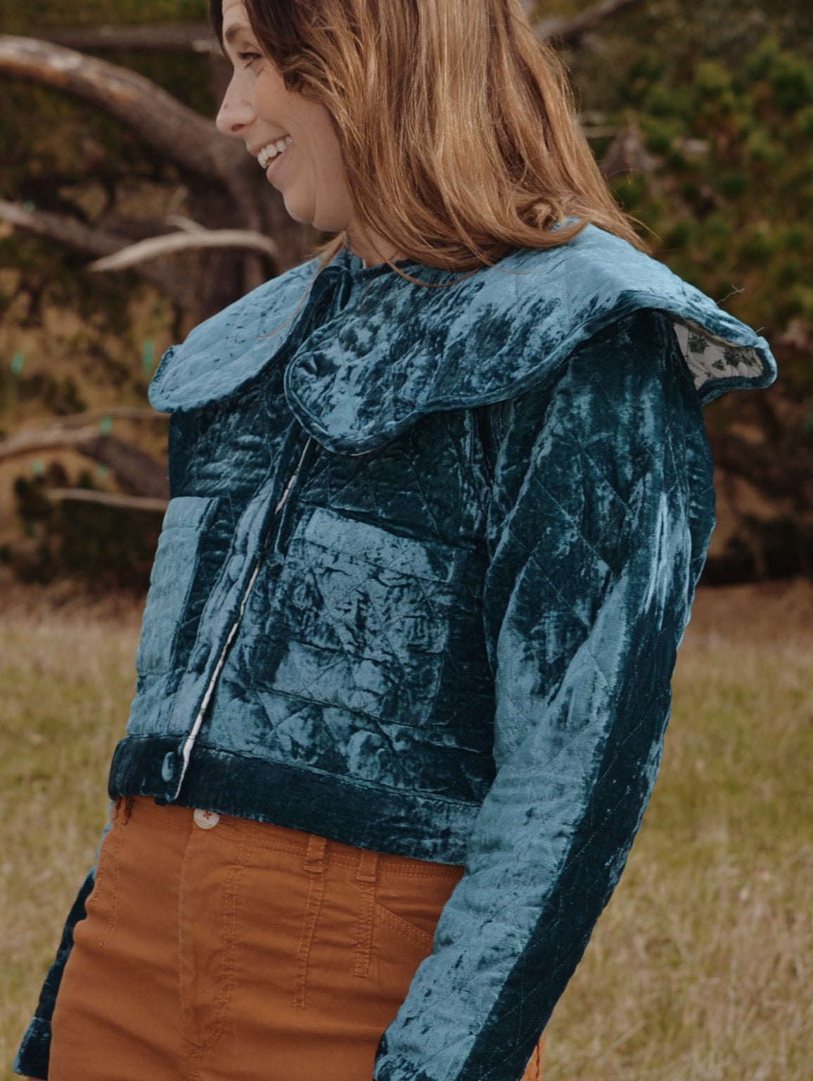 SECOND - PEMBROKE CROP REVERSIBLE QUILTED JACKET/VEST XS