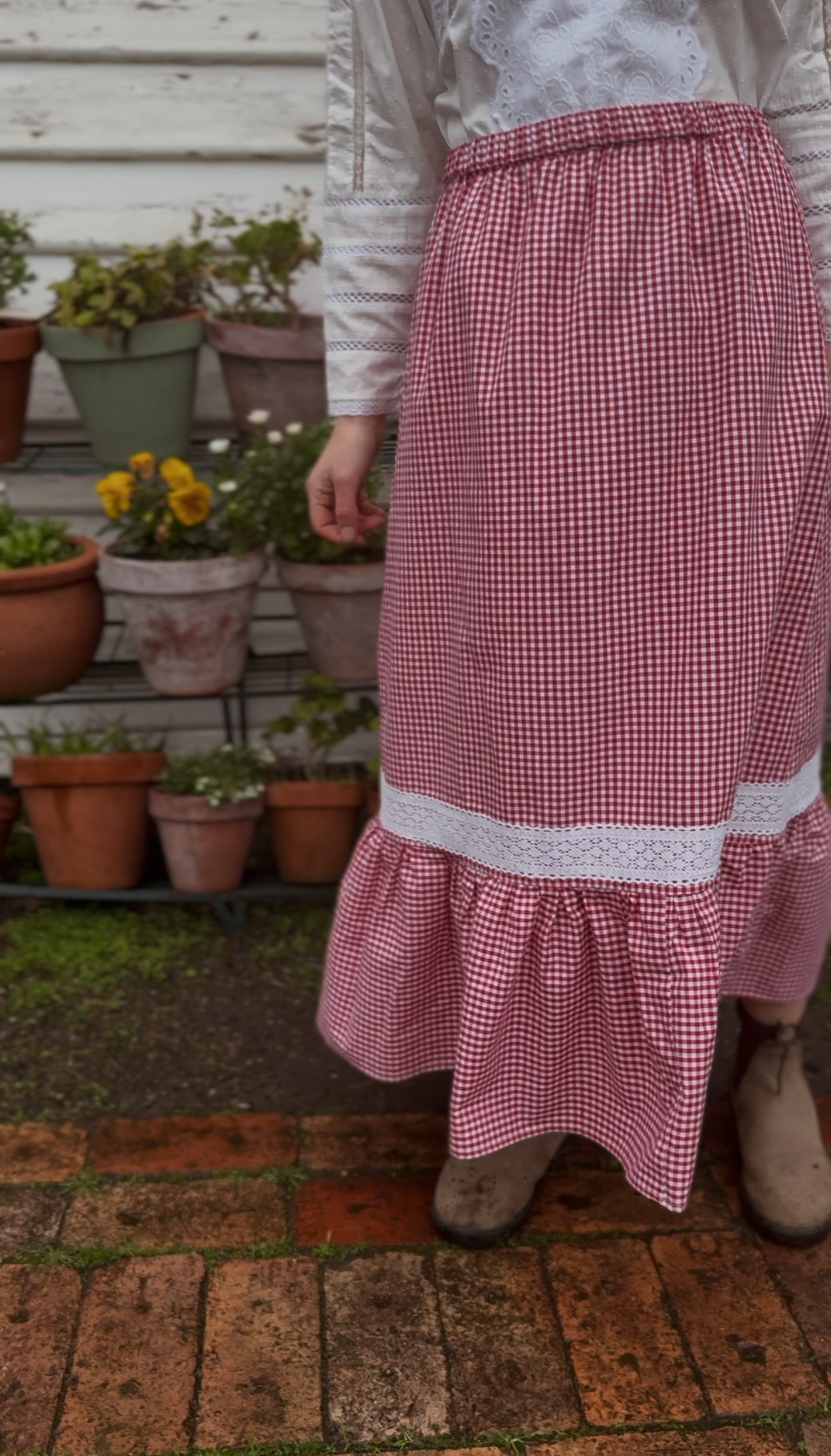 ANYA SKIRT RED GINGHAM