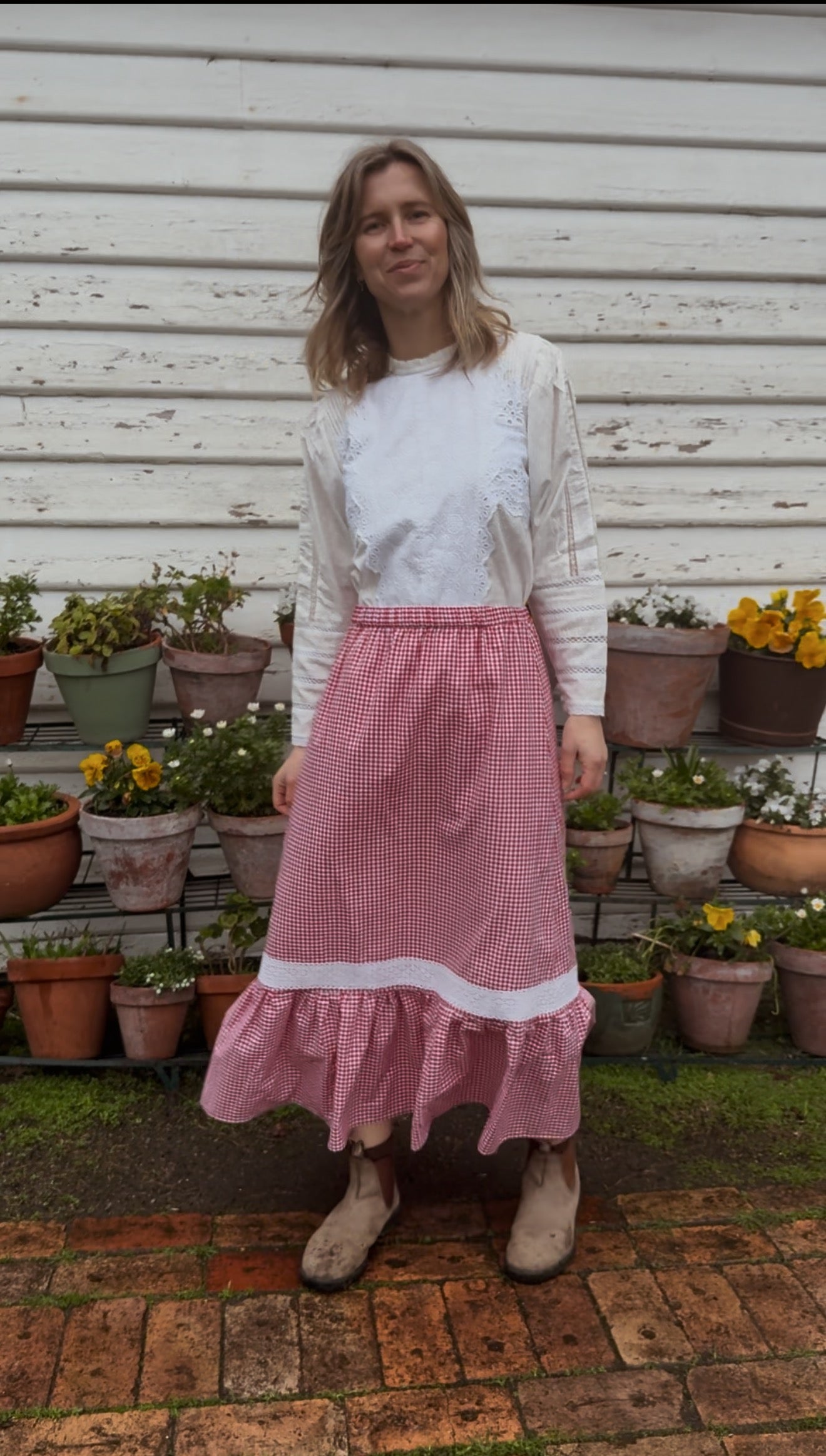ANYA SKIRT RED GINGHAM