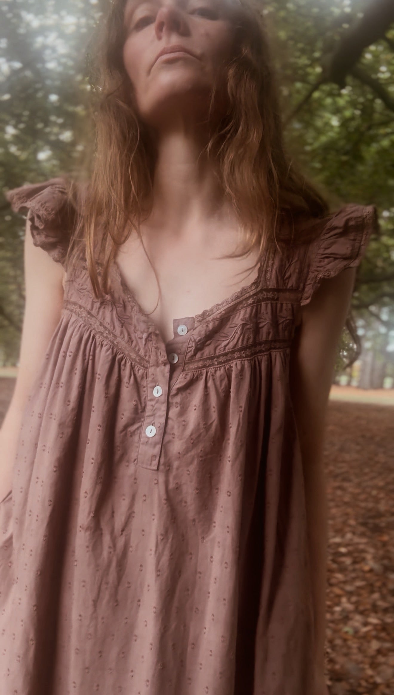 ONE ONLY - 100% RECYCLED COTTON - ALICE DRESS - CHOCOLATE XS