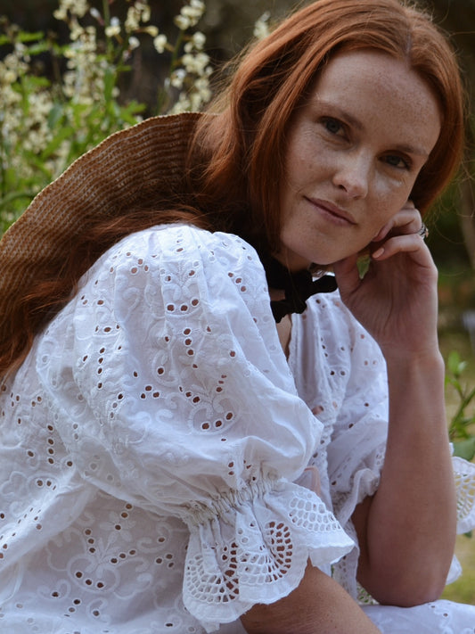 100% RECYCLED COTTON - MORNING SONG BLOUSE WHITE