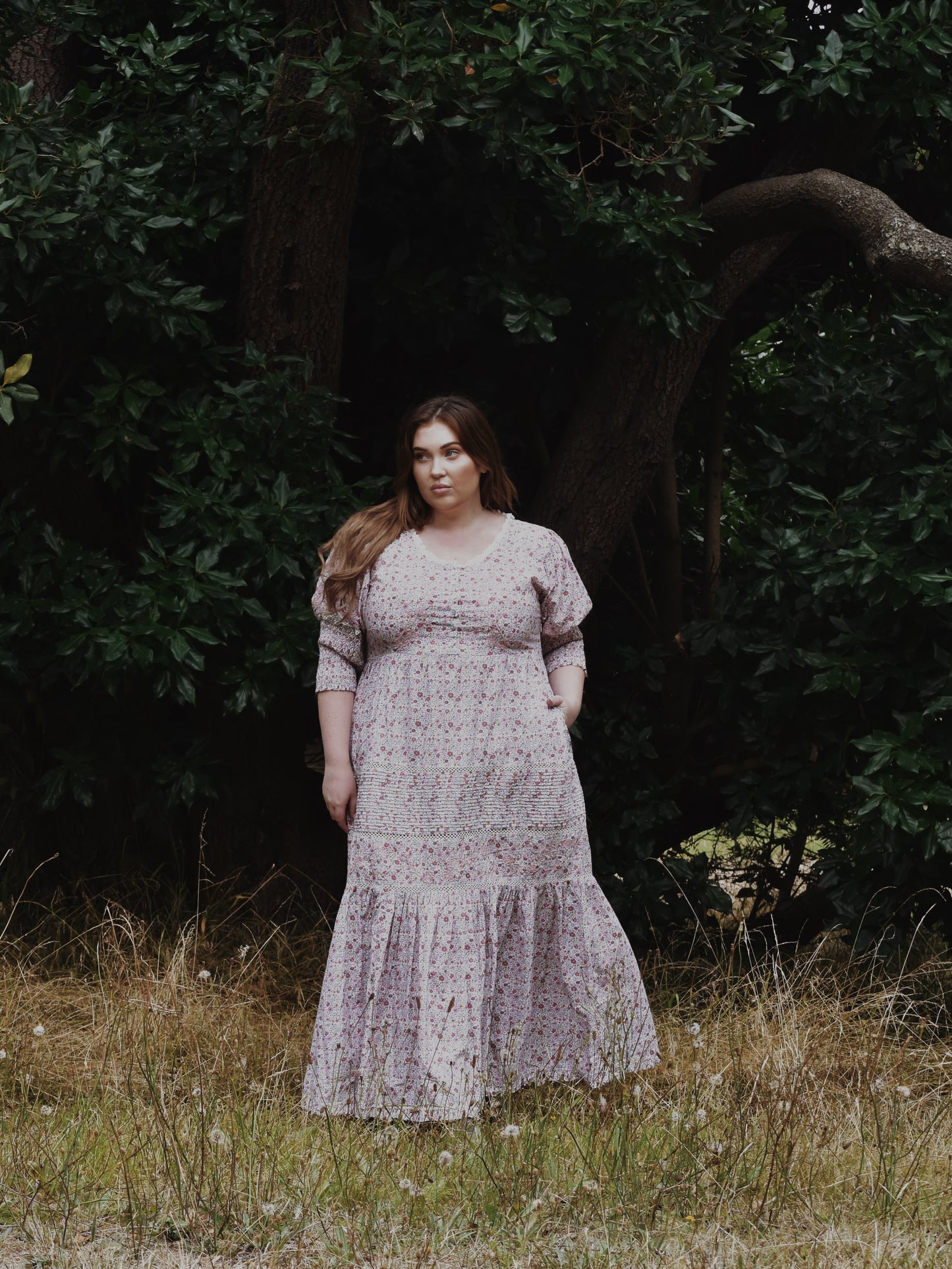 SECOND - AUGUSTINE MAXI DRESS PINK DITSY FLORAL