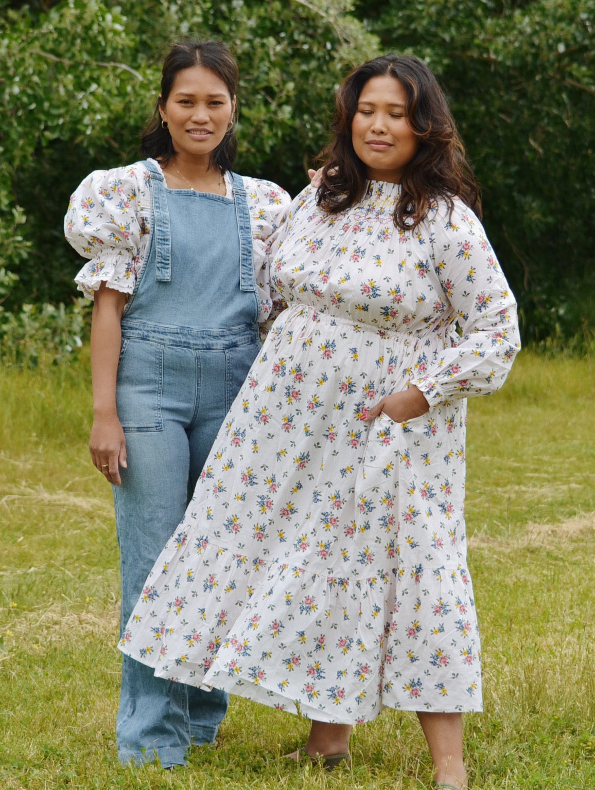 cotton prairie dress 1960s Ecru Cotton Prairie Style Dress
