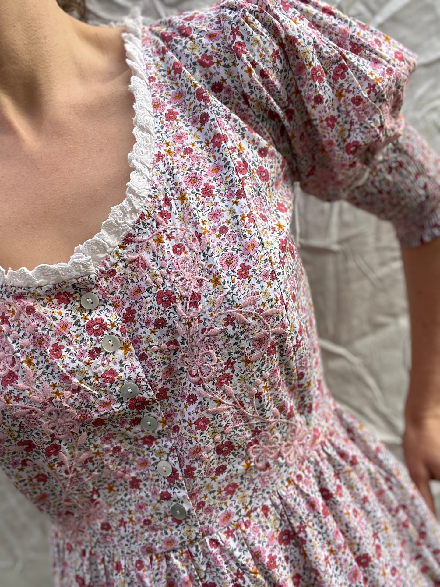 SECOND - AUGUSTINE MAXI DRESS PINK DITSY FLORAL