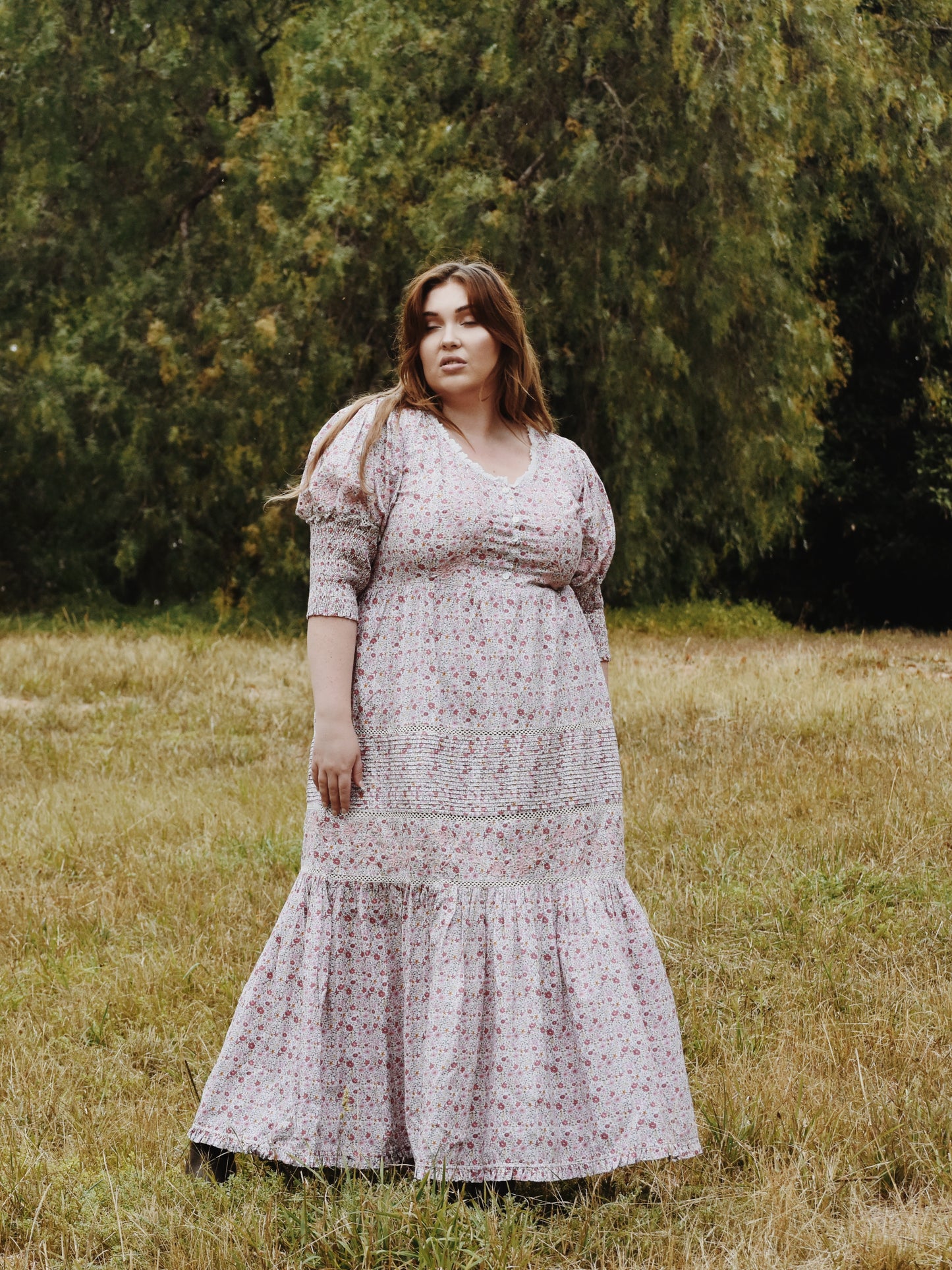 SECOND - AUGUSTINE MAXI DRESS PINK DITSY FLORAL