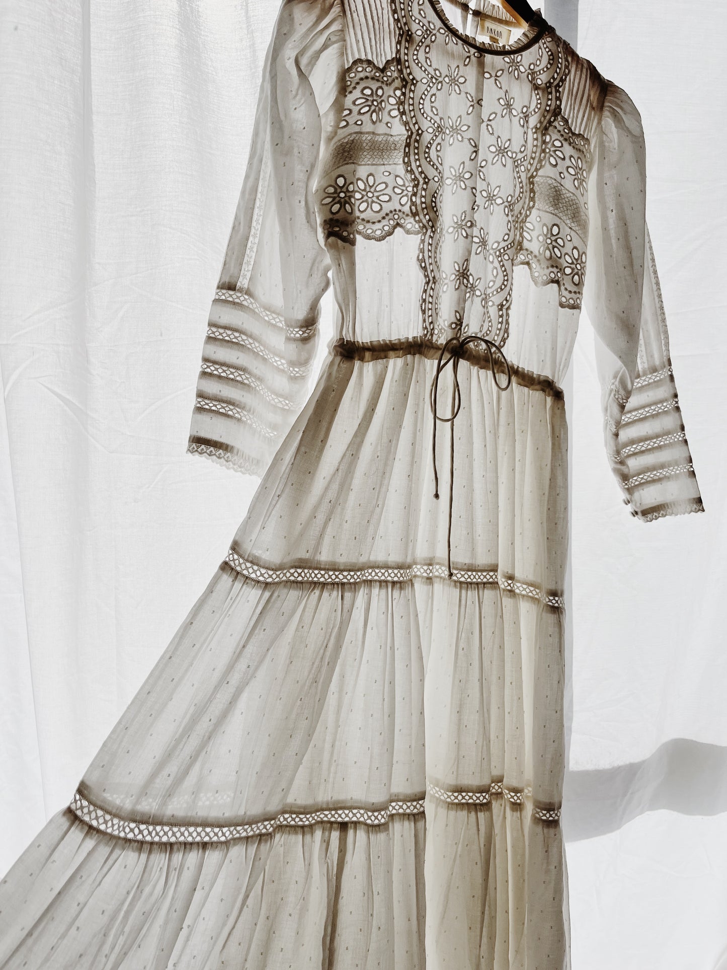 SAINSBURY COTTON LACE DRESS WHITE