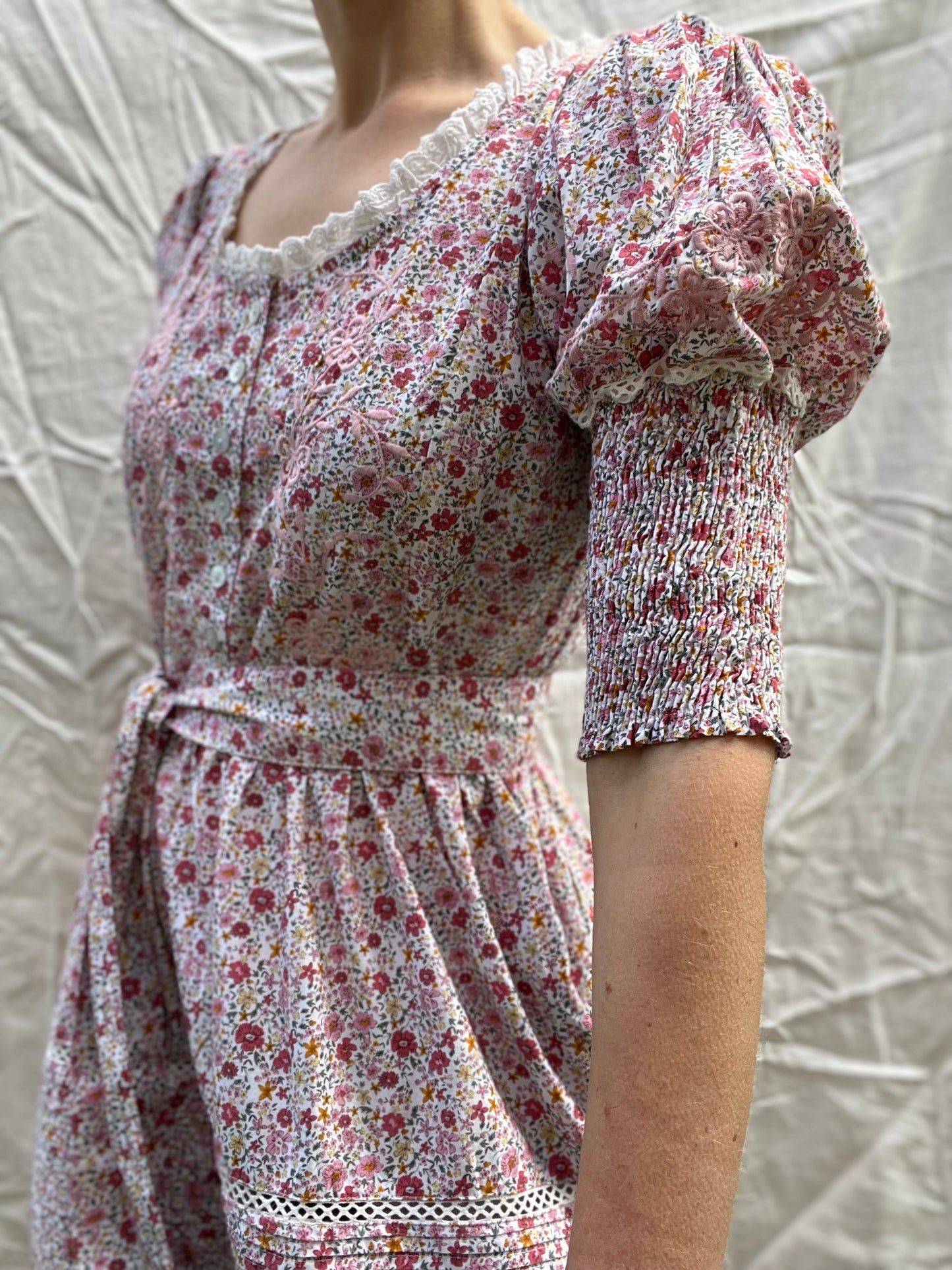 SECOND - AUGUSTINE MAXI DRESS PINK DITSY FLORAL