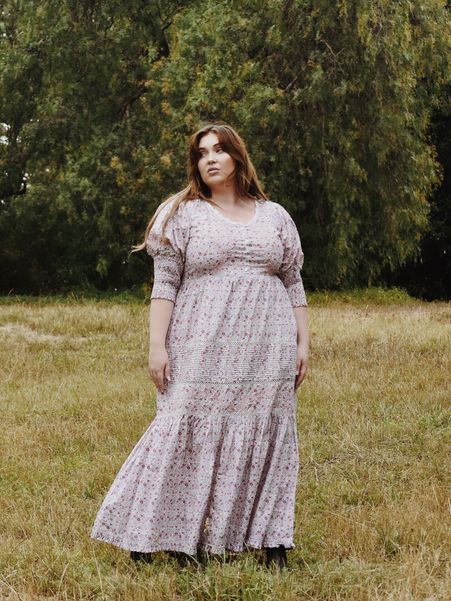 SECOND - AUGUSTINE MAXI DRESS PINK DITSY FLORAL