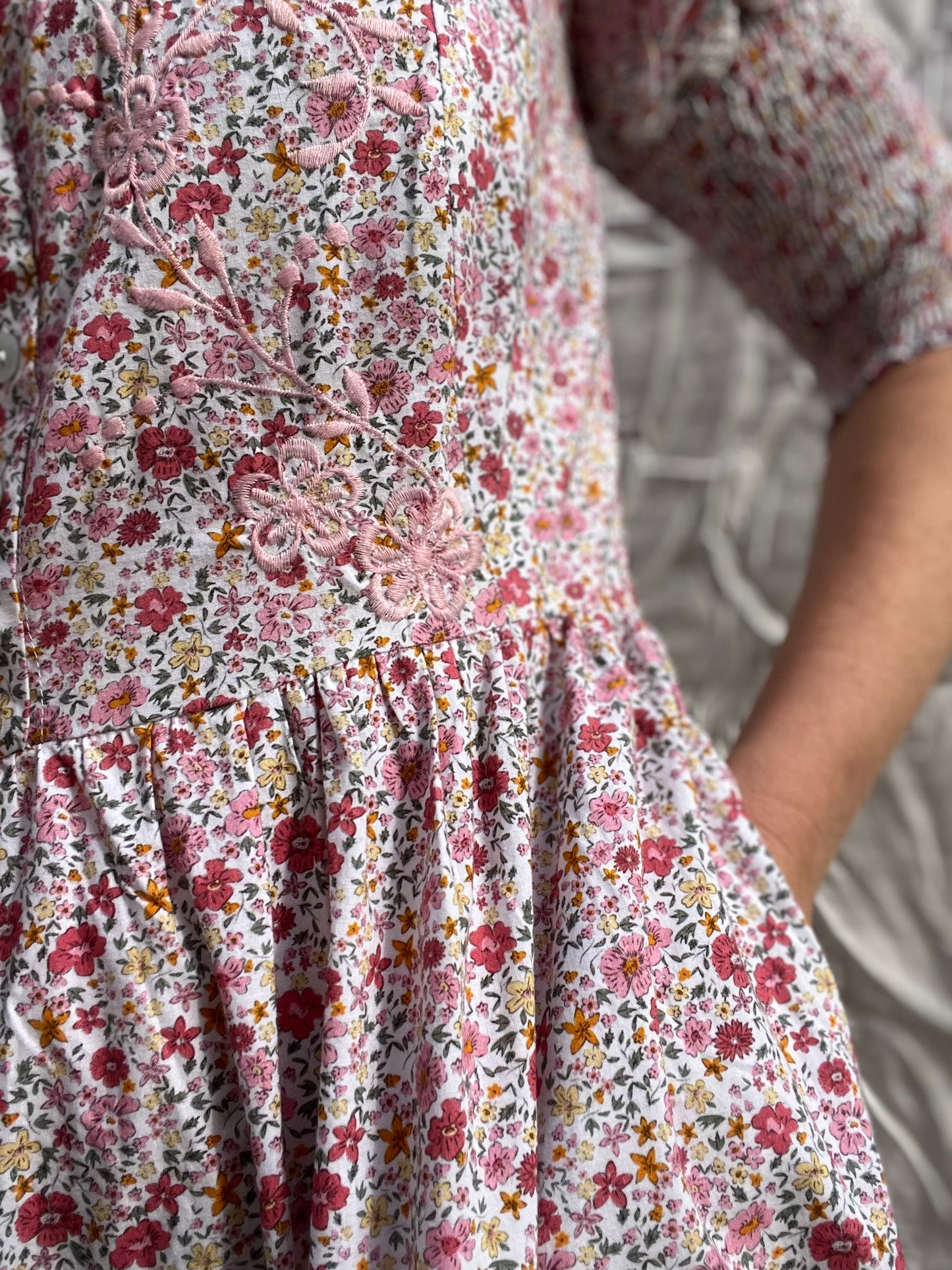 SECOND - AUGUSTINE MAXI DRESS PINK DITSY FLORAL