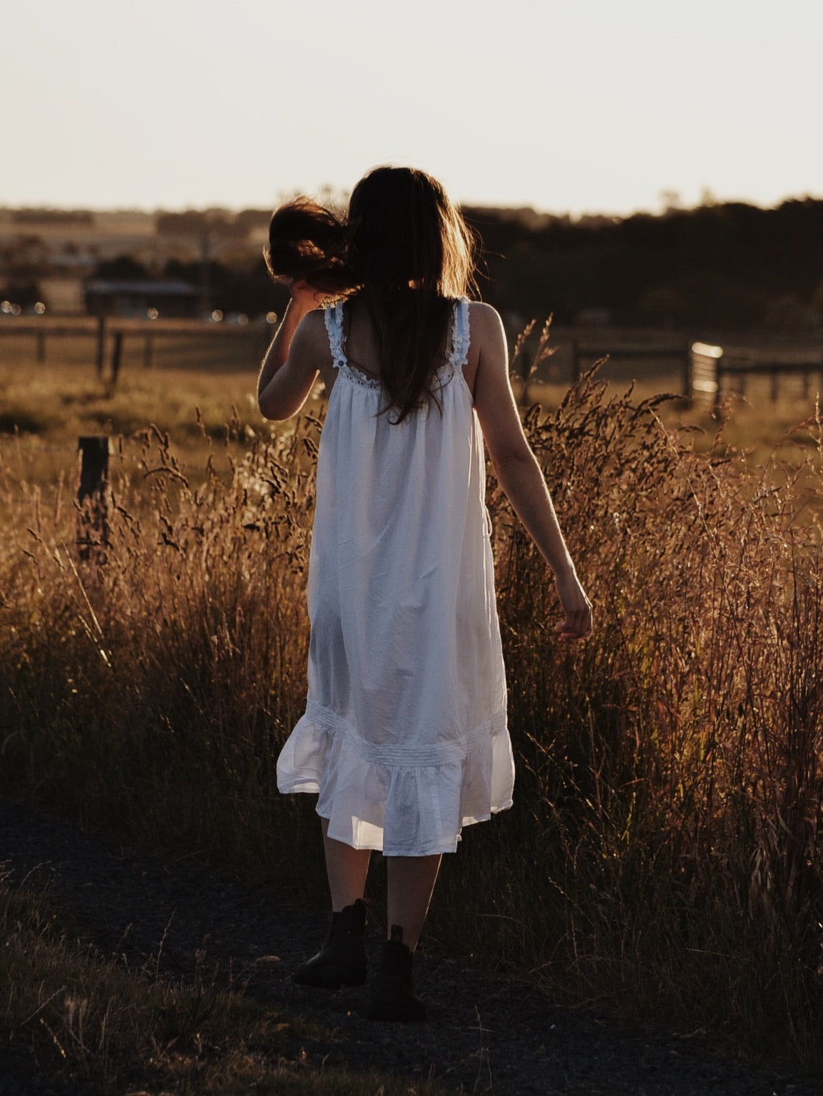 100% RECYCLED COTTON - NIGHTINGALE HAND SMOCKED DRESS WHITE