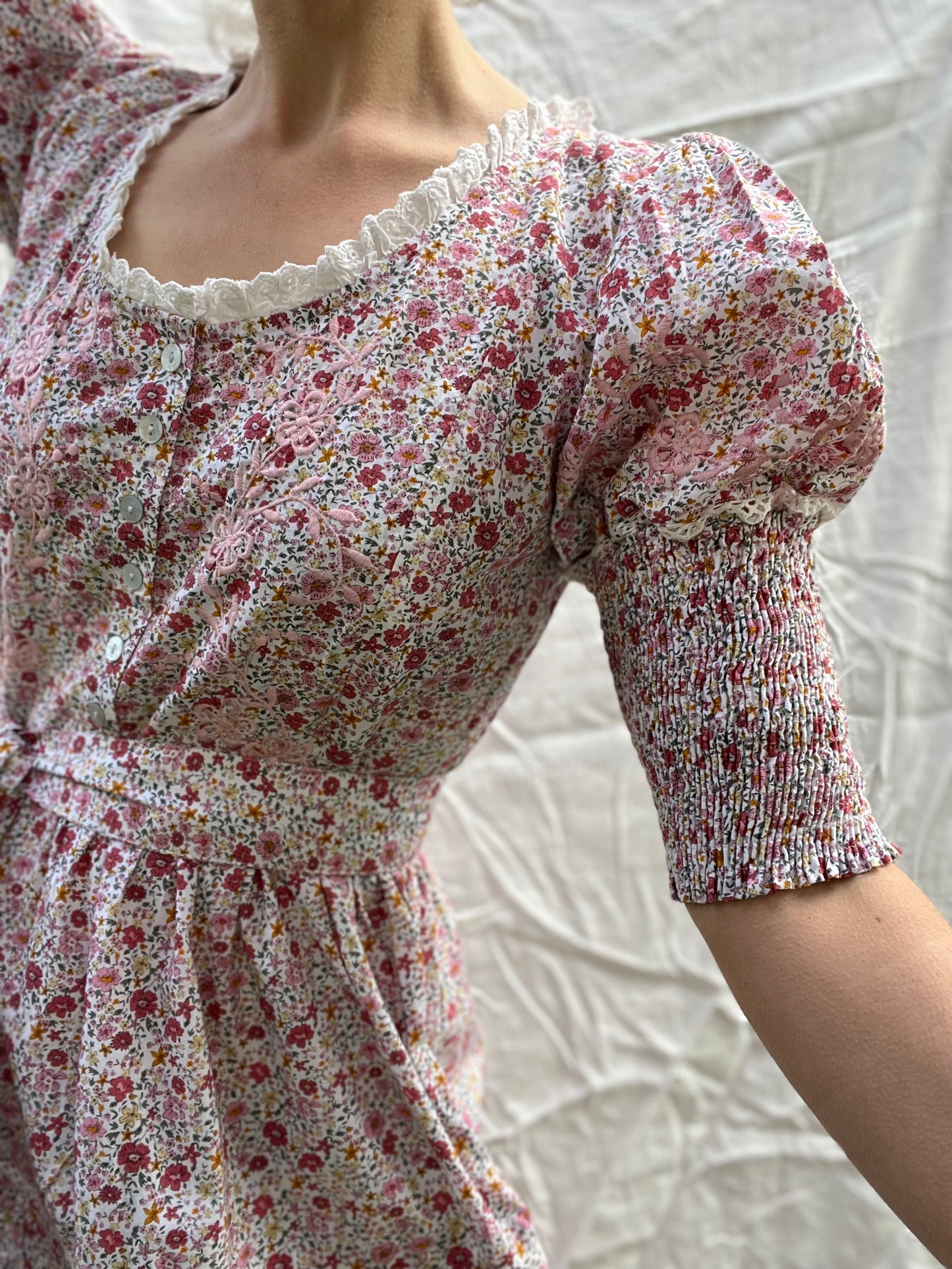 SECOND - AUGUSTINE MAXI DRESS PINK DITSY FLORAL