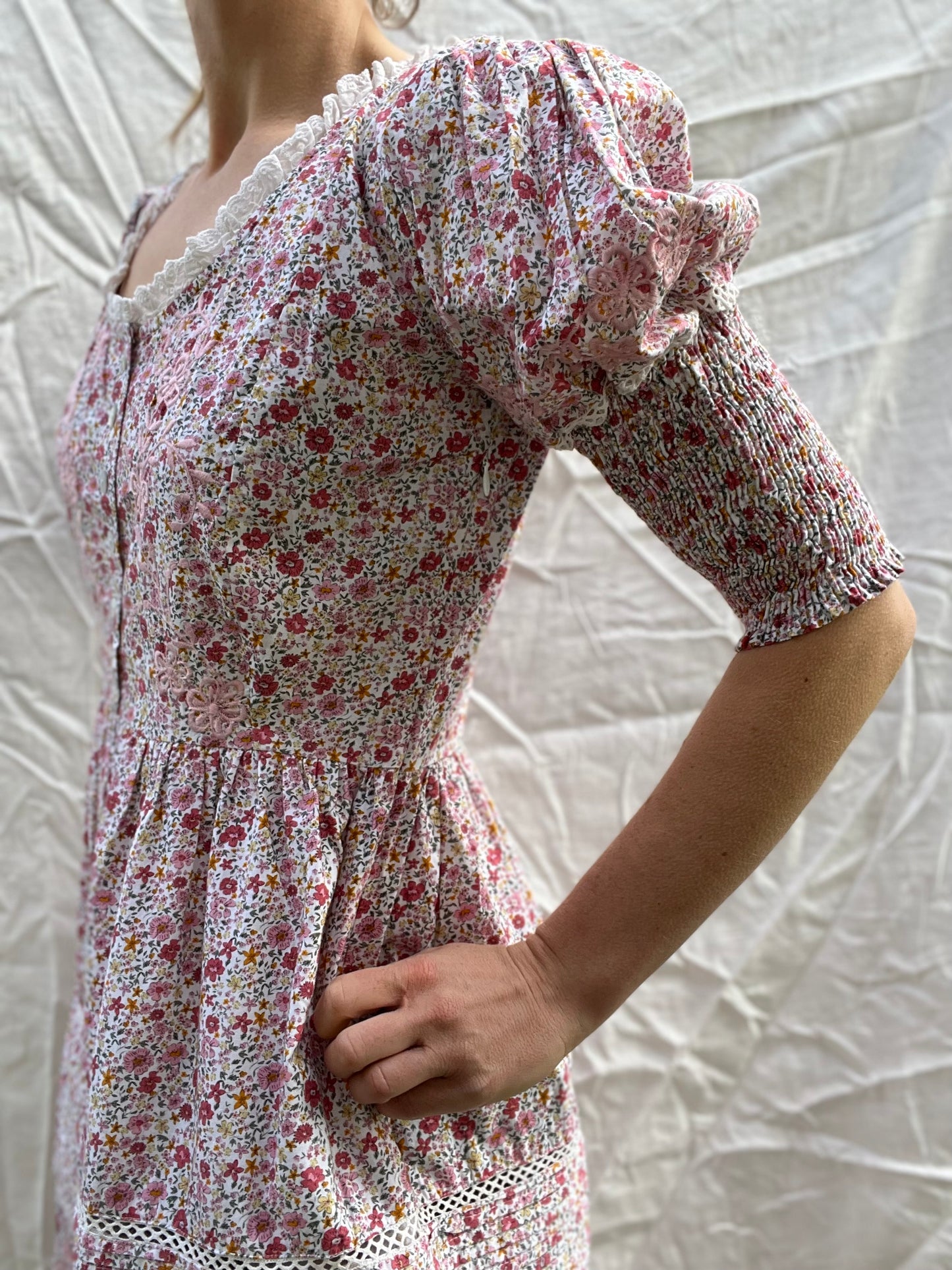 SECOND - AUGUSTINE MAXI DRESS PINK DITSY FLORAL