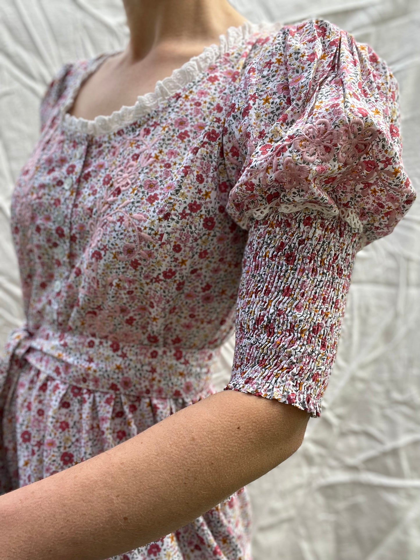 SECOND - AUGUSTINE MAXI DRESS PINK DITSY FLORAL