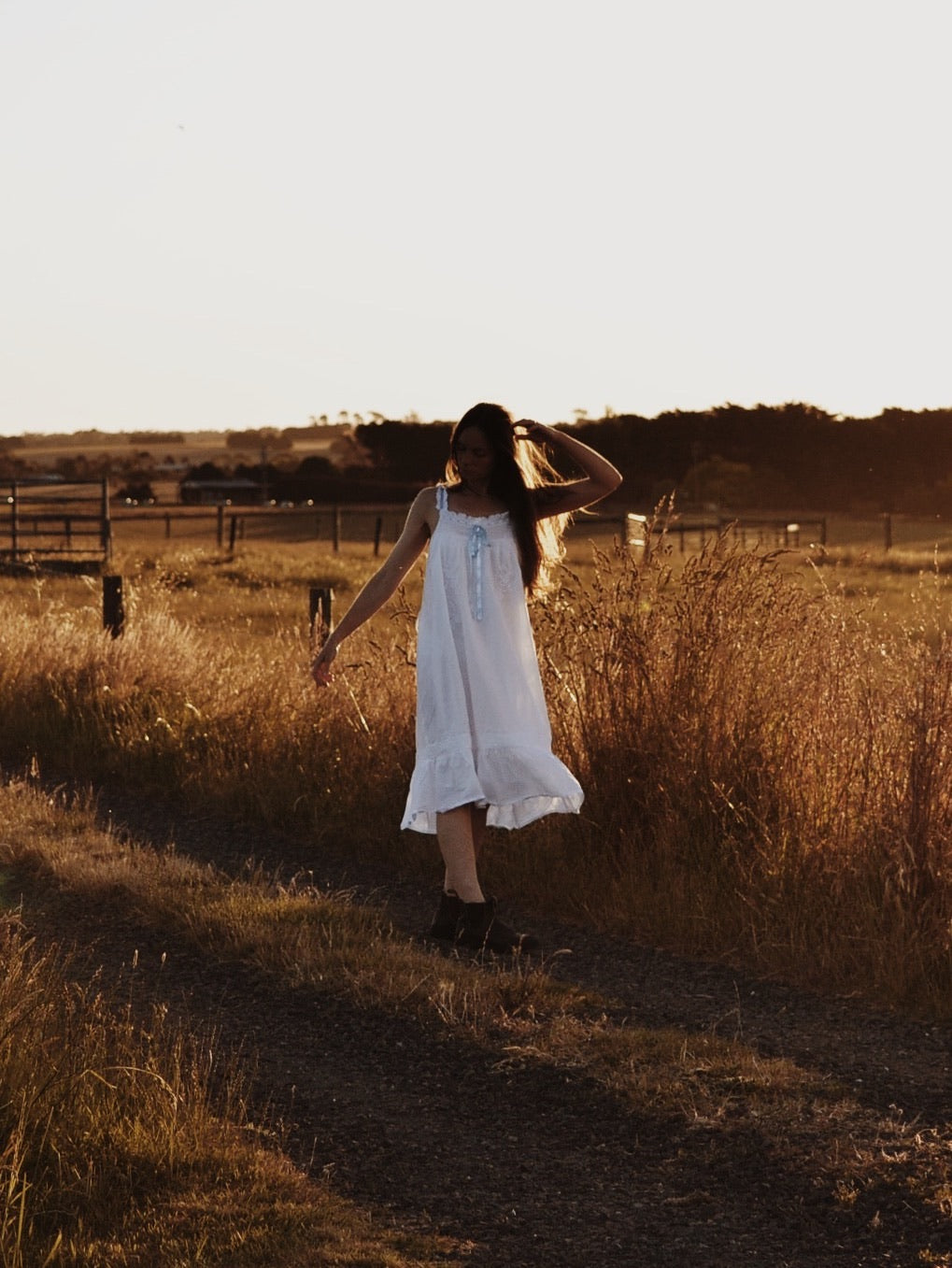 100% RECYCLED COTTON - NIGHTINGALE HAND SMOCKED DRESS WHITE
