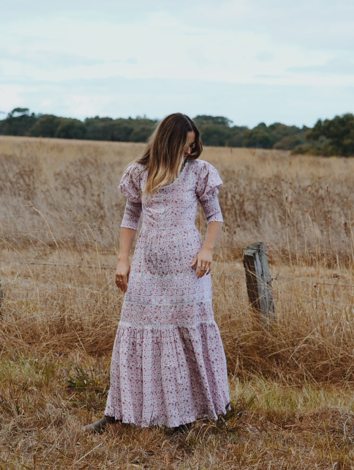 SECOND - AUGUSTINE MAXI DRESS PINK DITSY FLORAL