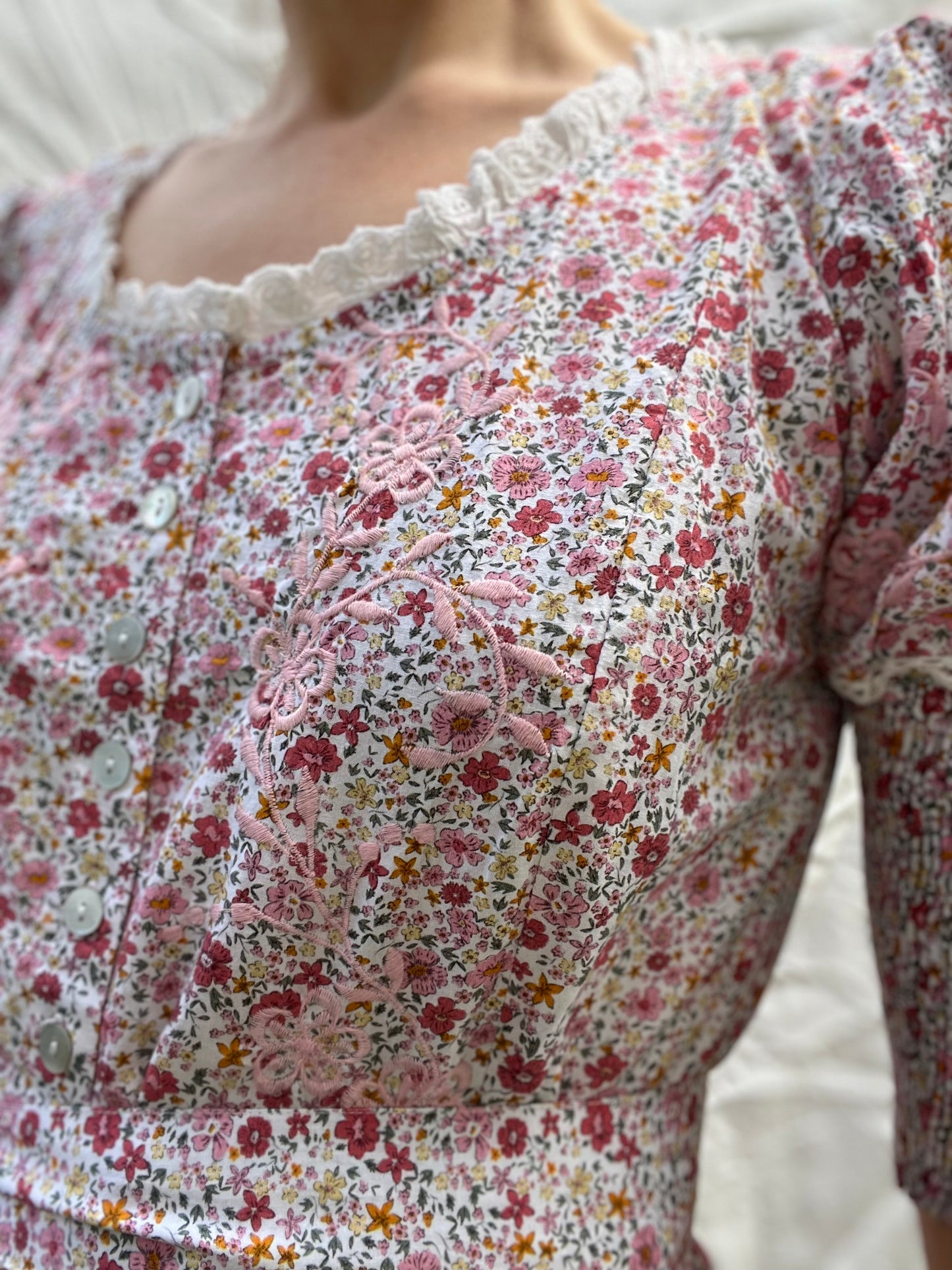 SECOND - AUGUSTINE MAXI DRESS PINK DITSY FLORAL