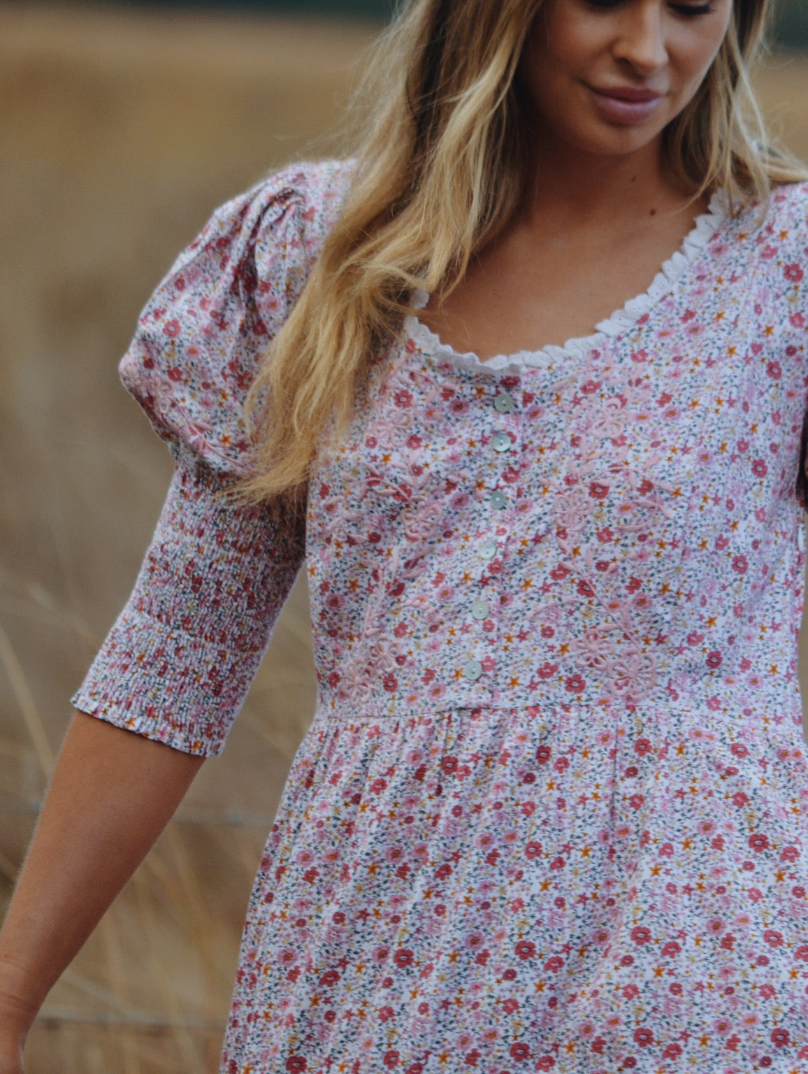 SECOND - AUGUSTINE MAXI DRESS PINK DITSY FLORAL