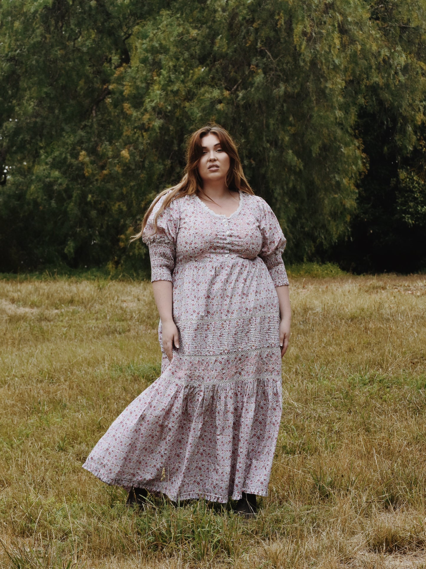 SECOND - AUGUSTINE MAXI DRESS PINK DITSY FLORAL