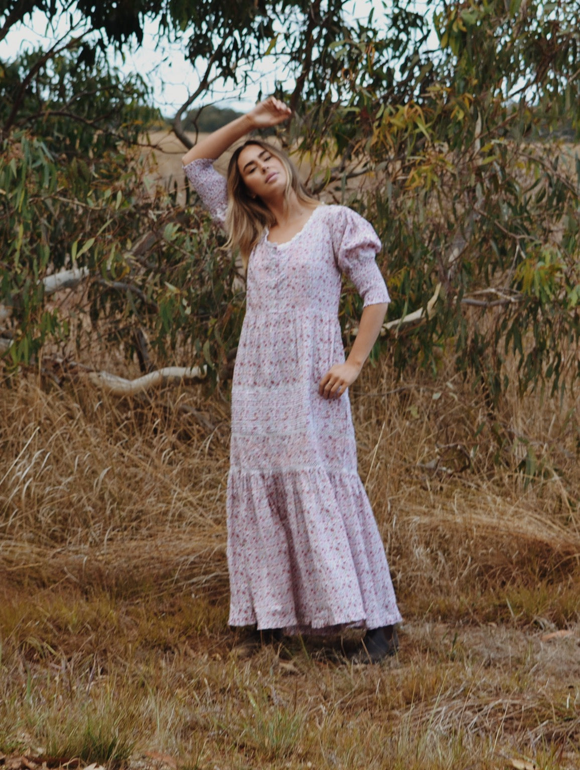 SECOND - AUGUSTINE MAXI DRESS PINK DITSY FLORAL