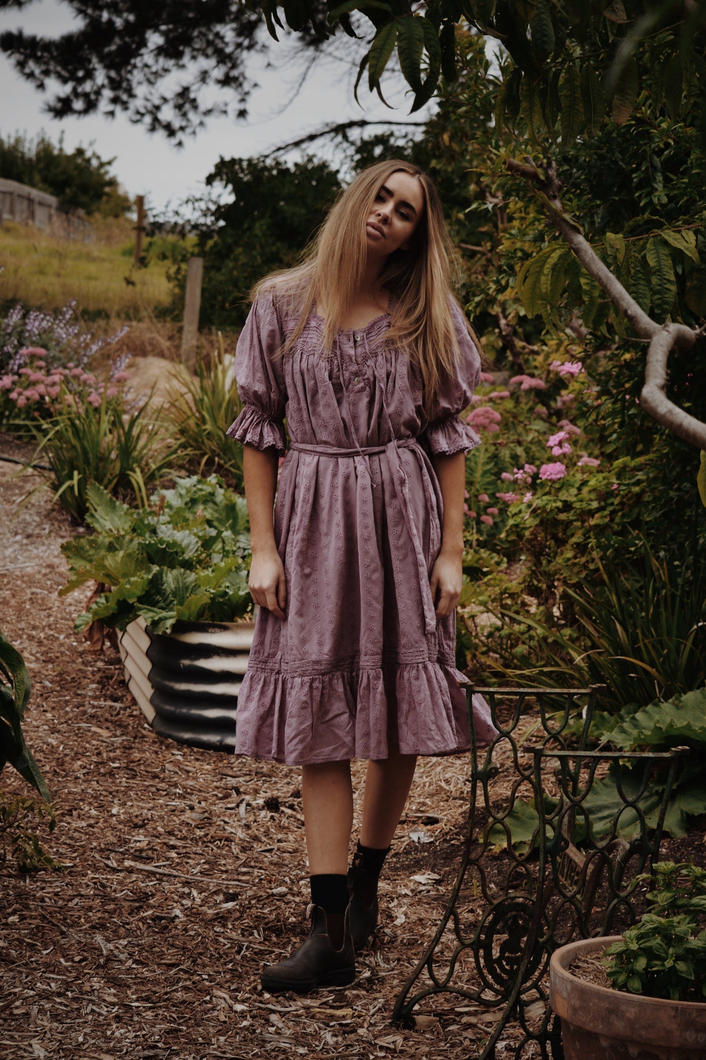 MORNING SONG DRESS DUSTY LAVENDER (WITHOUT SMOCKING)