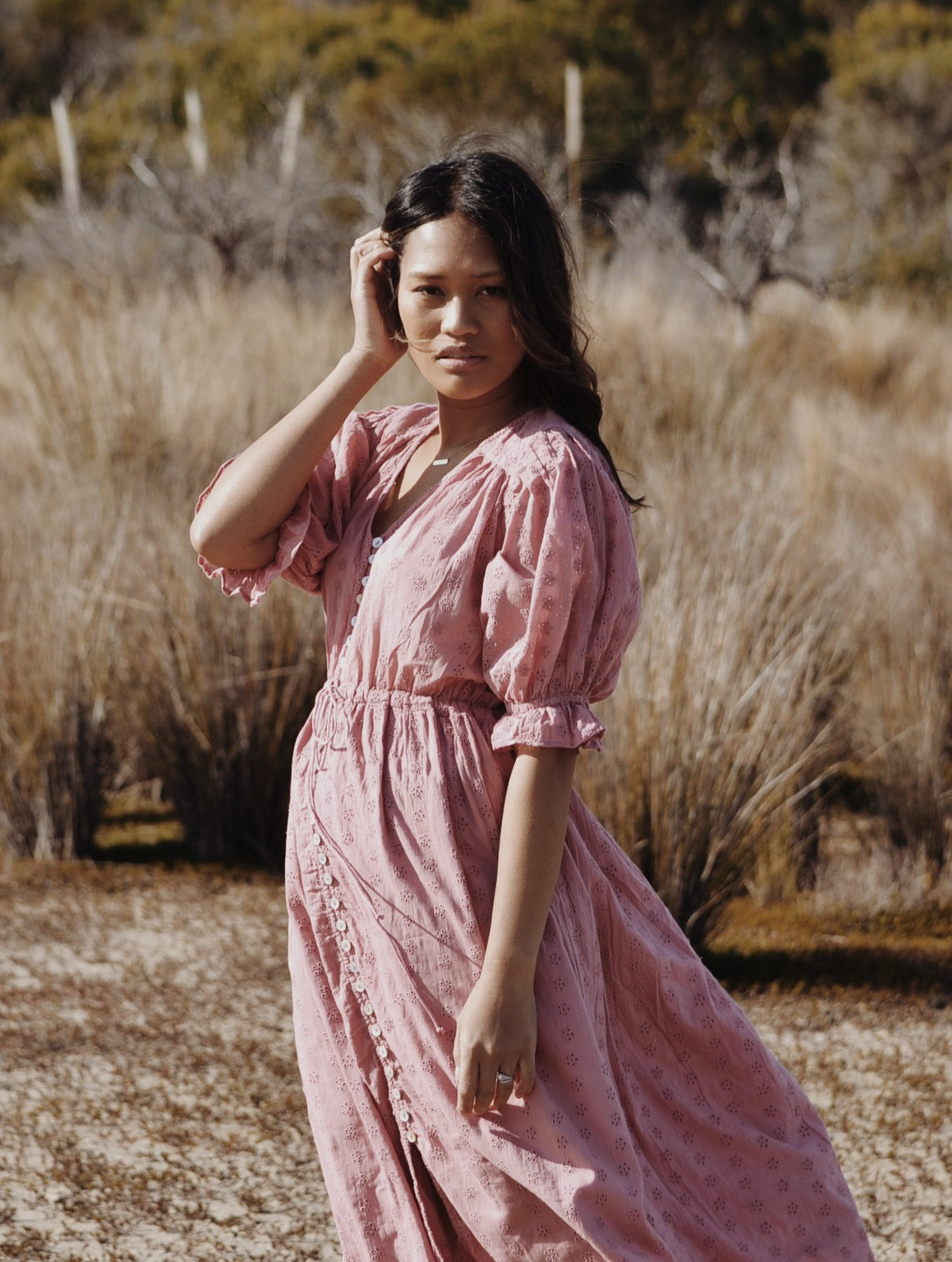 WINSLOW DUSTY PINK COTTON LACE