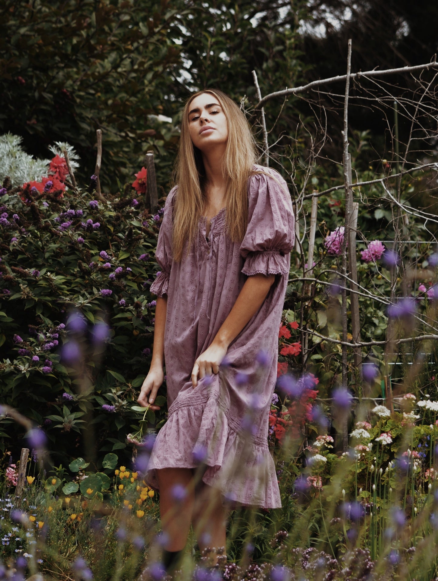 MORNING SONG DRESS DUSTY LAVENDER (WITHOUT SMOCKING)
