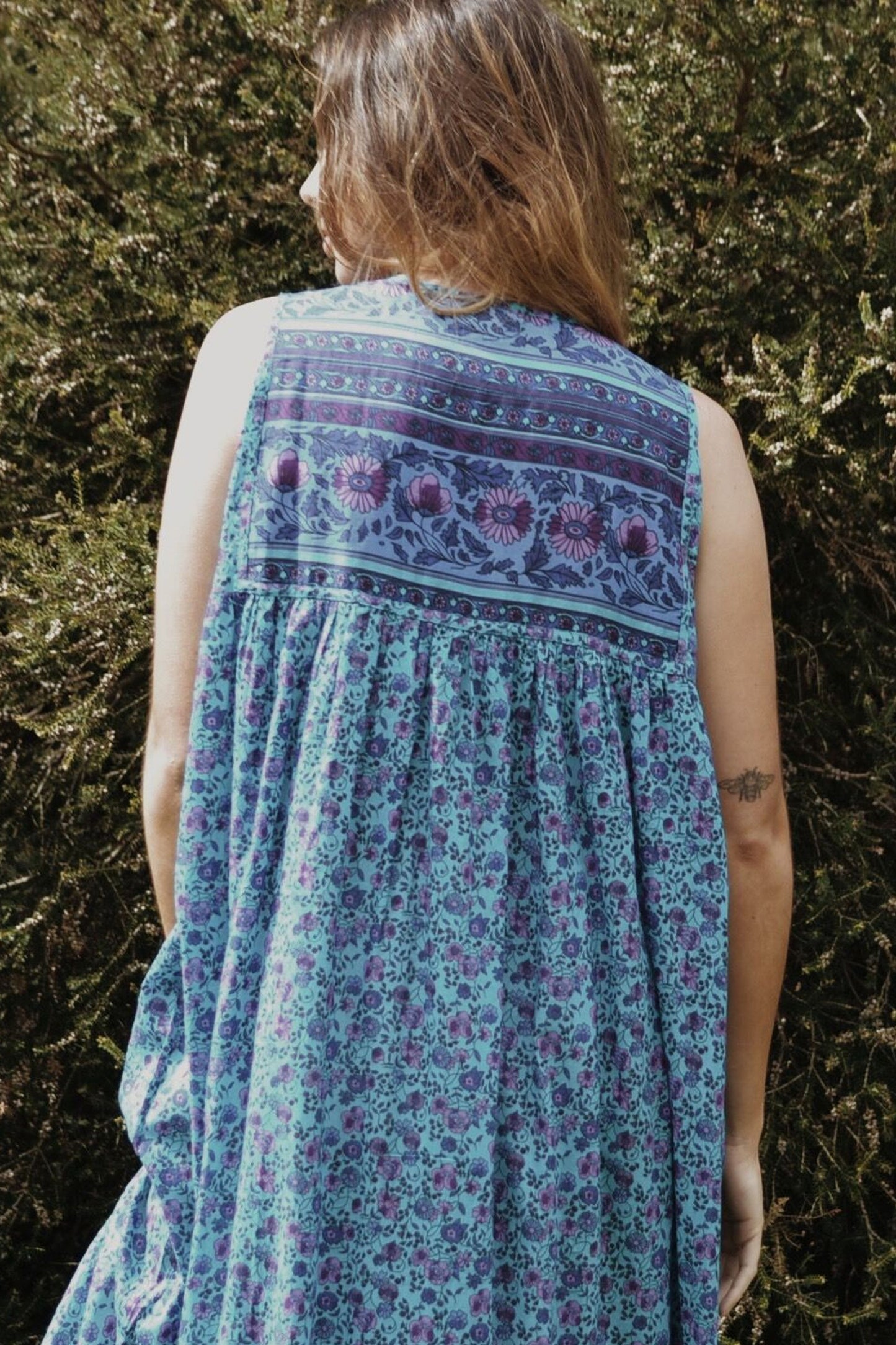 MALIN TURQUOISE FLORAL DRESS