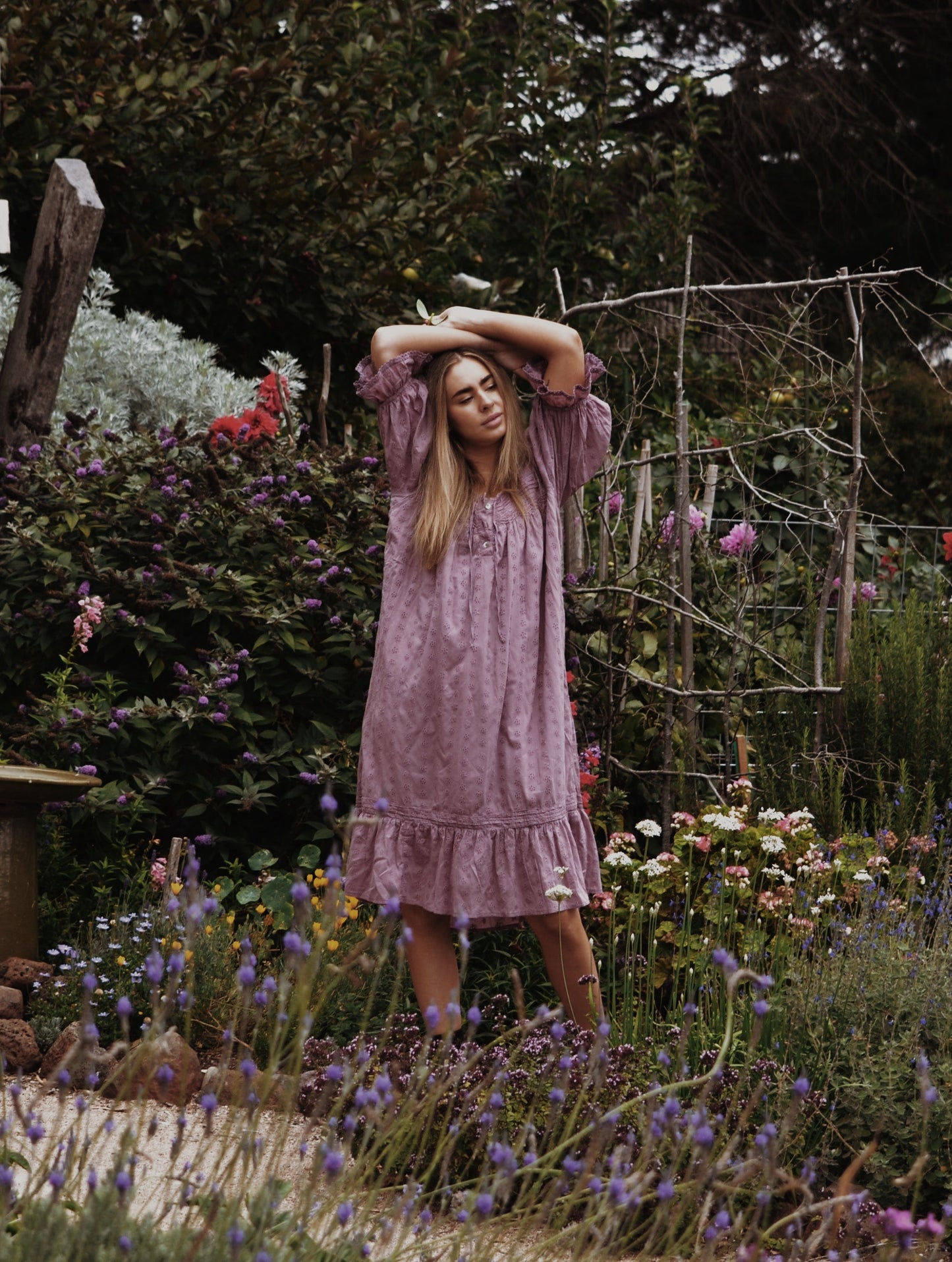 MORNING SONG DRESS DUSTY LAVENDER (WITHOUT SMOCKING)