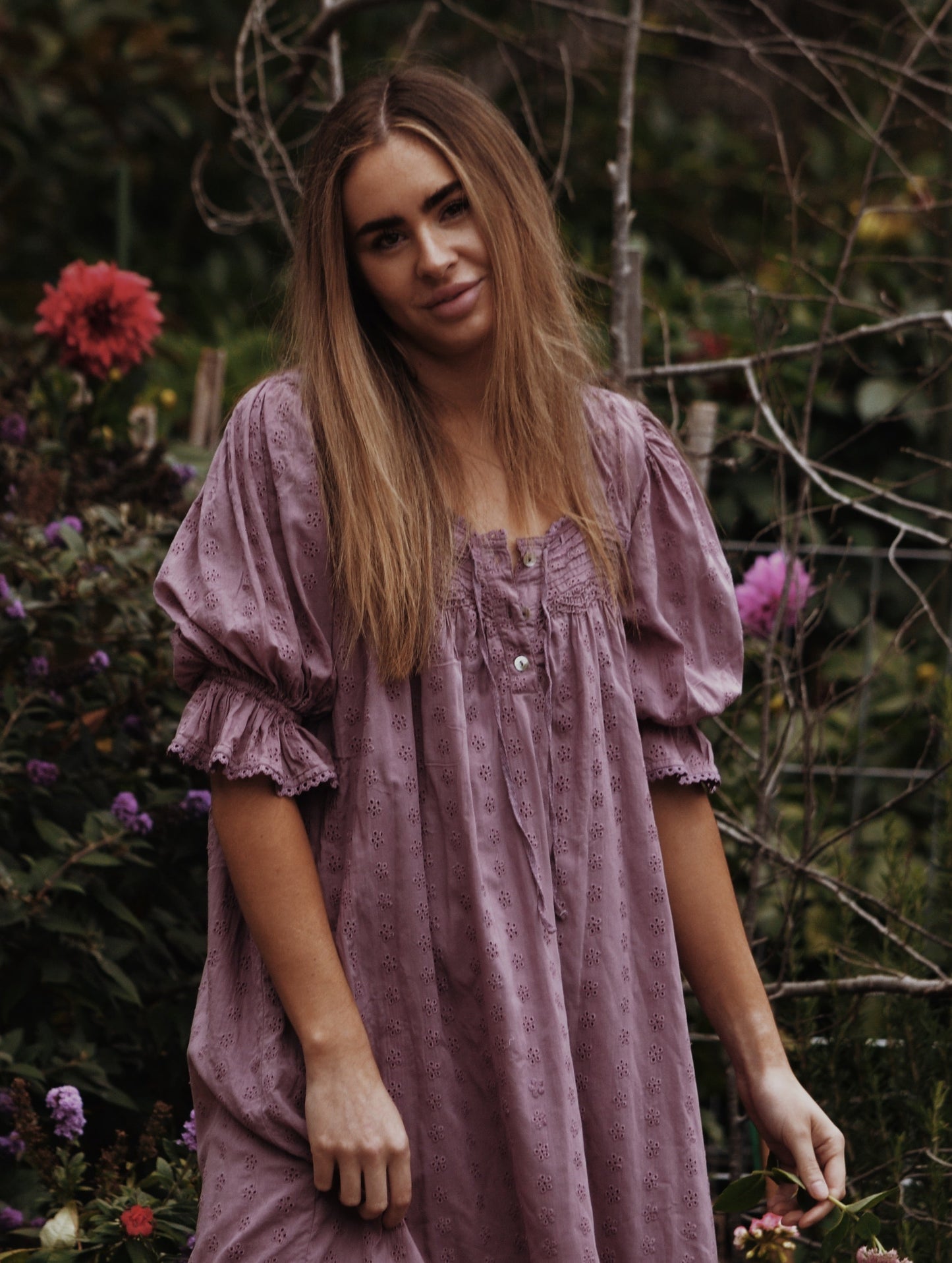 MORNING SONG DRESS DUSTY LAVENDER (WITHOUT SMOCKING)
