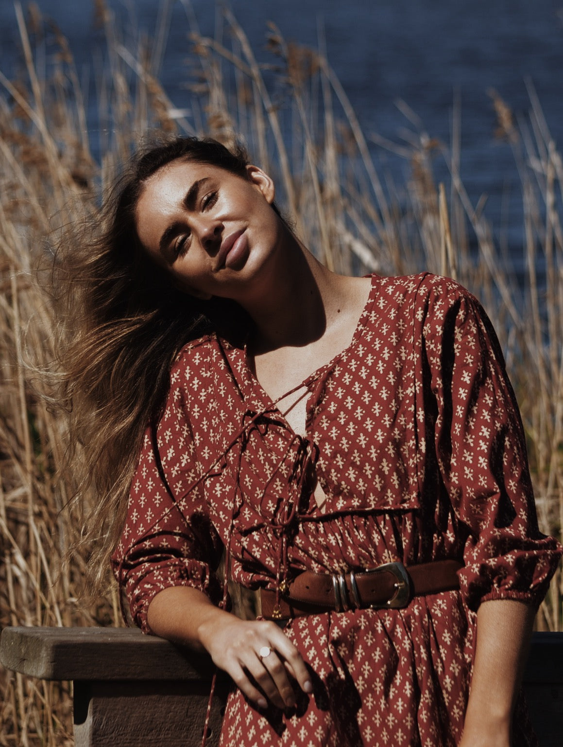 SECOND - HENRI MAXI DRESS CLAY HAND BLOCK PRINT