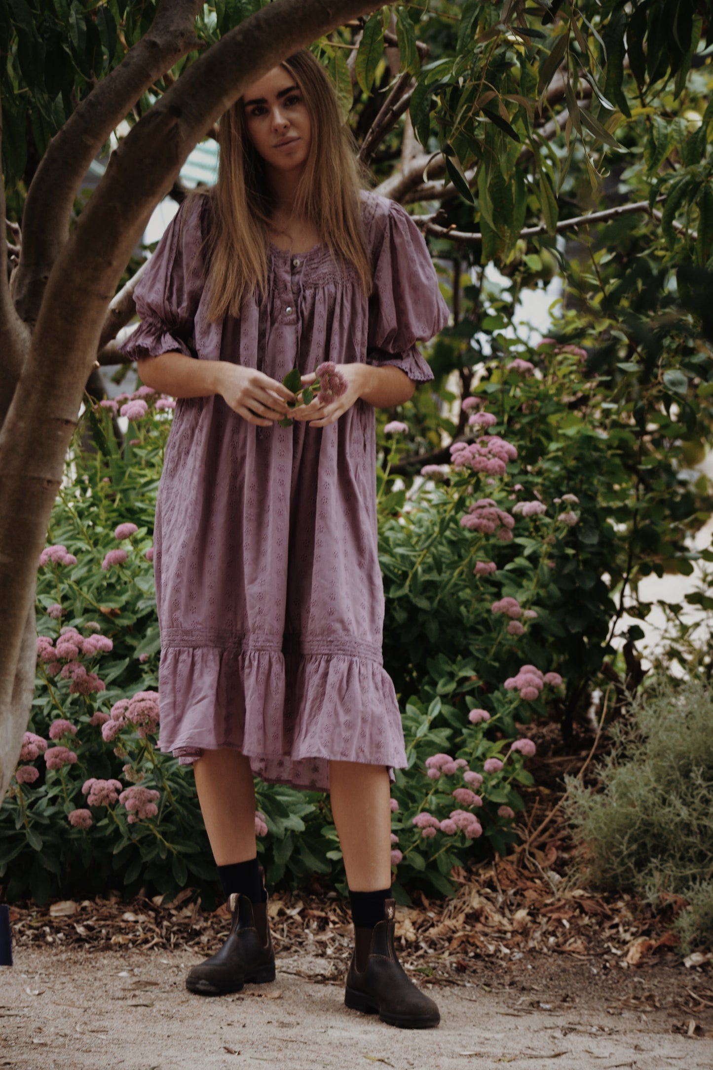 MORNING SONG DRESS DUSTY LAVENDER (WITHOUT SMOCKING)