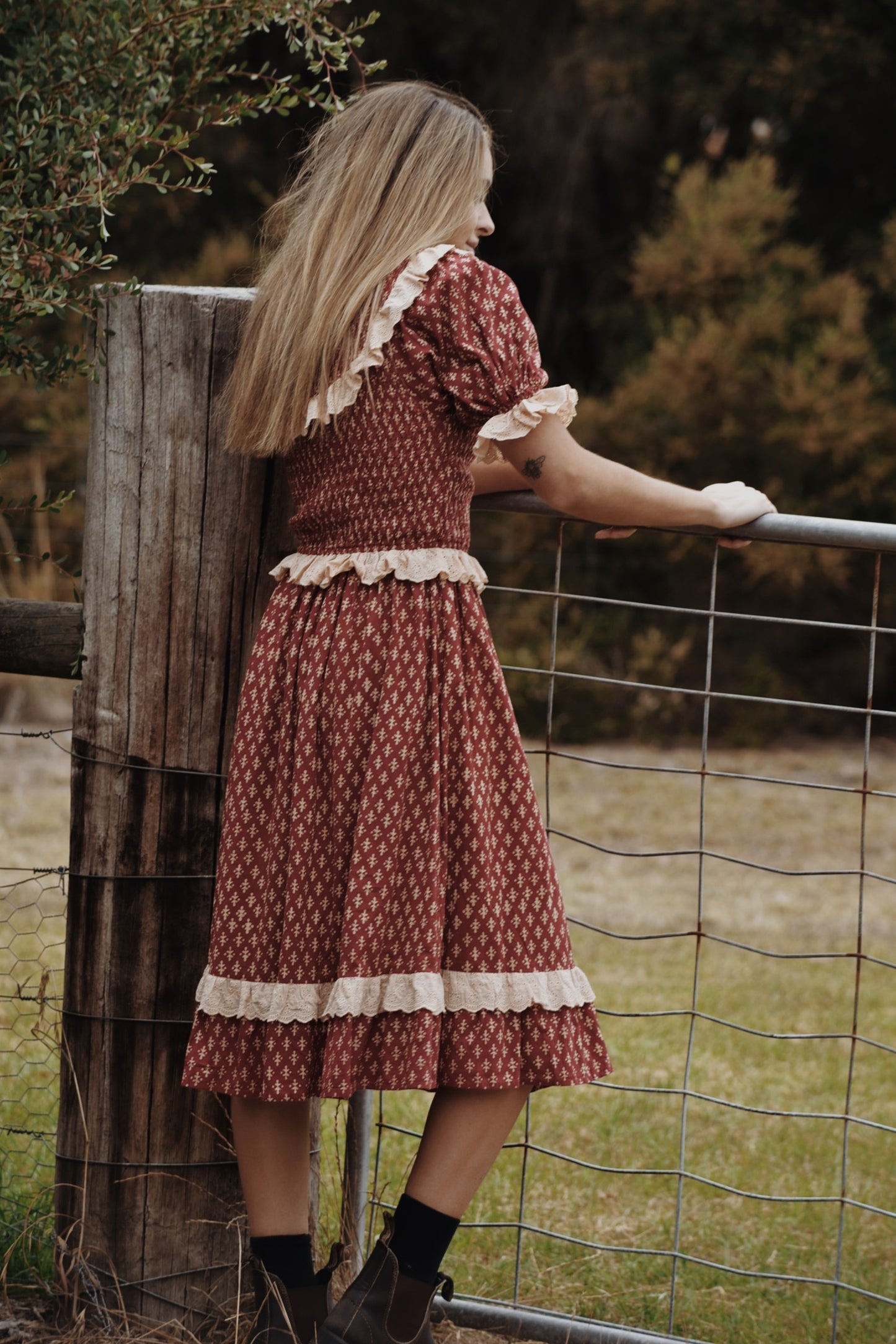 ESLEY DRESS CLAY HAND BLOCK PRINT