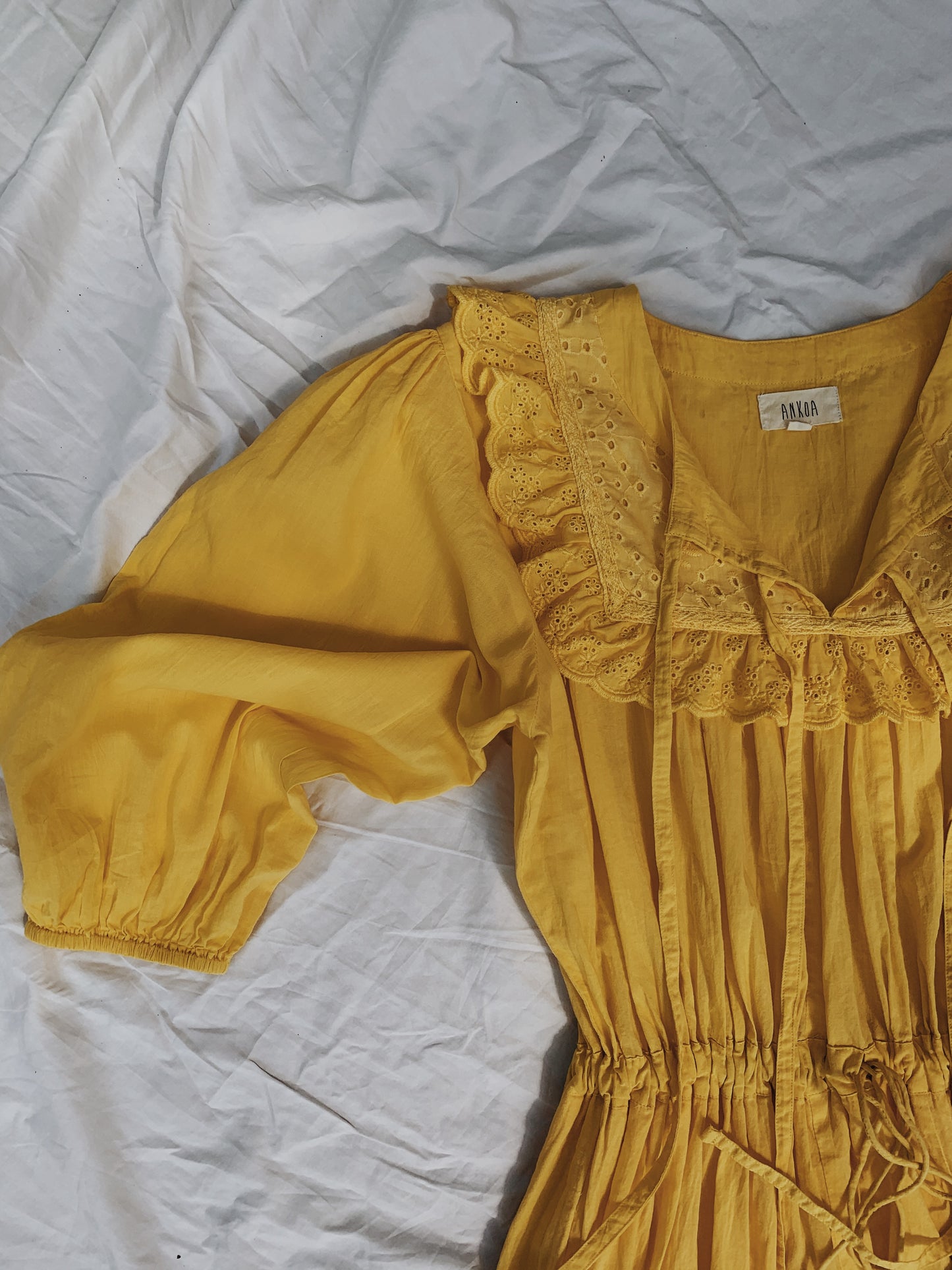 SECOND - 100% RECYCLED COTTON - ABERDEEN BUTTERCUP COTTON LACE DRESS