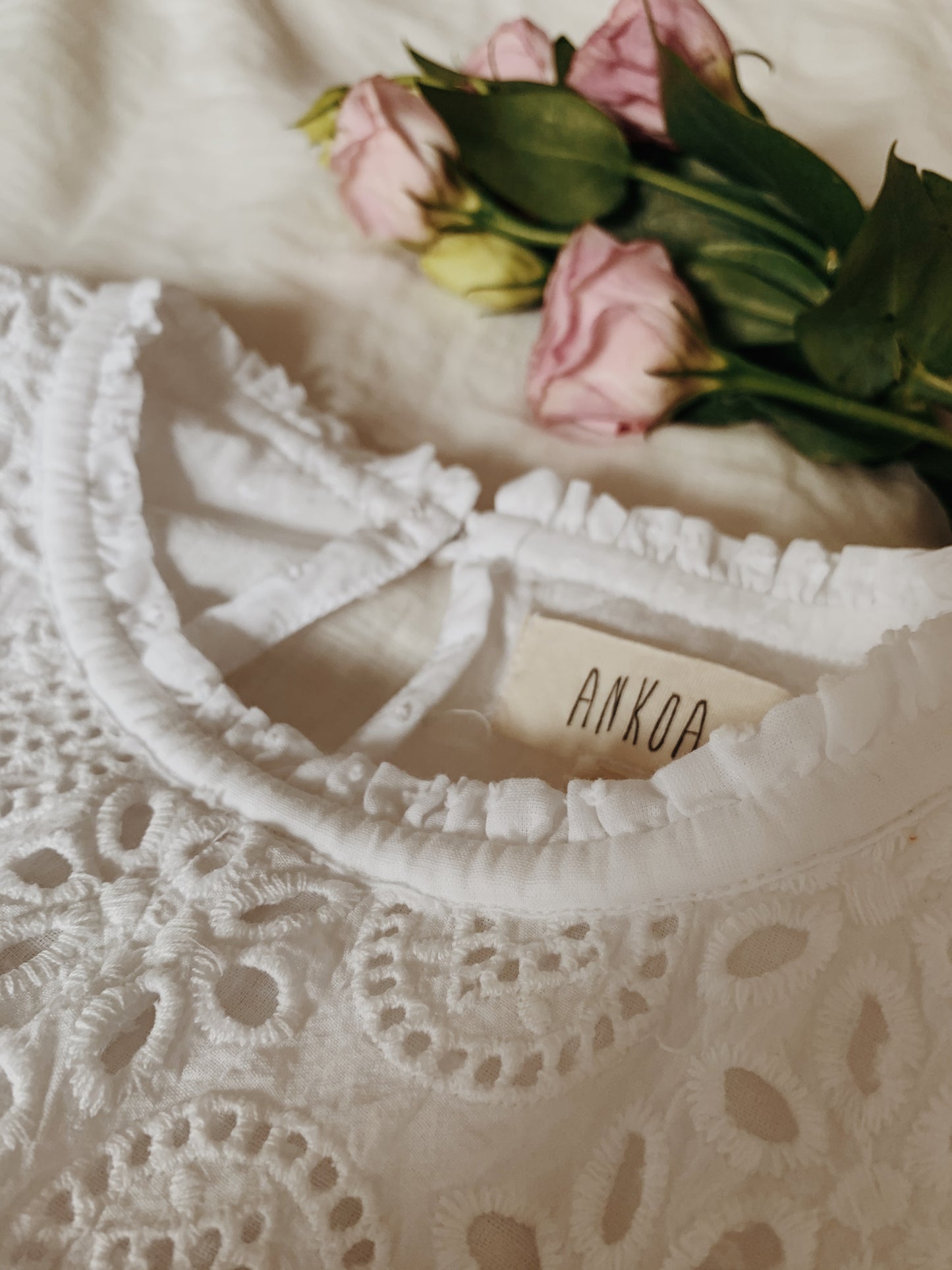 SAINSBURY WHITE COTTON LACE DRESS