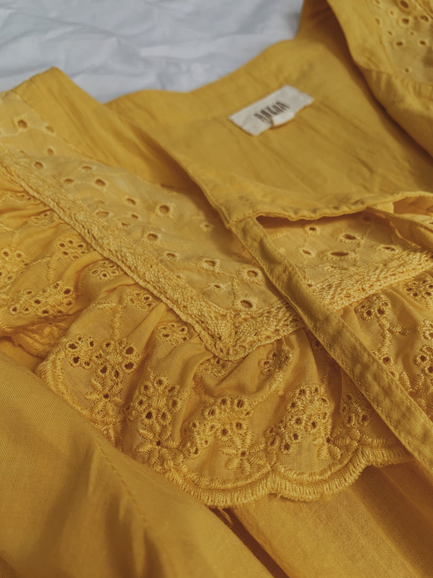 SECOND - 100% RECYCLED COTTON - ABERDEEN BUTTERCUP COTTON LACE DRESS